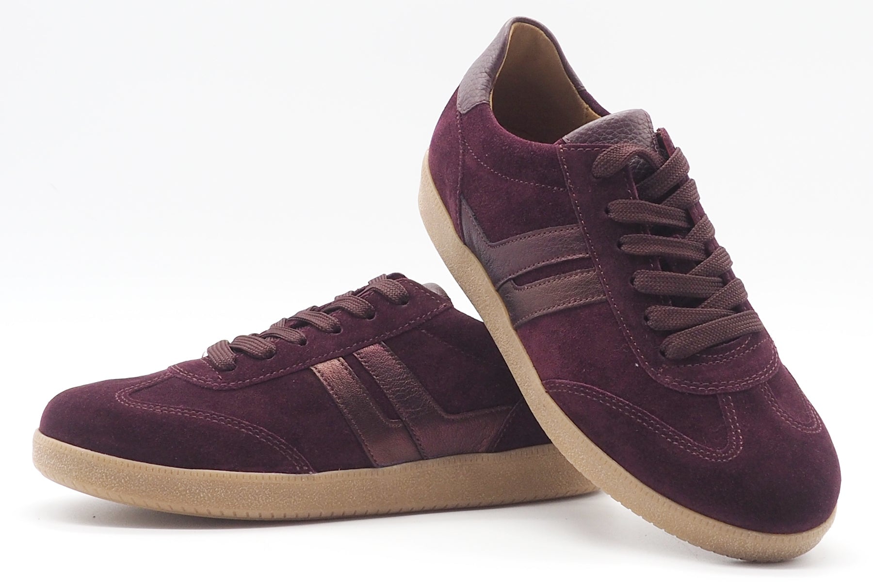 Damen Sneaker aus Veloursleder in Bordeaux Damen Sneaker Gabor