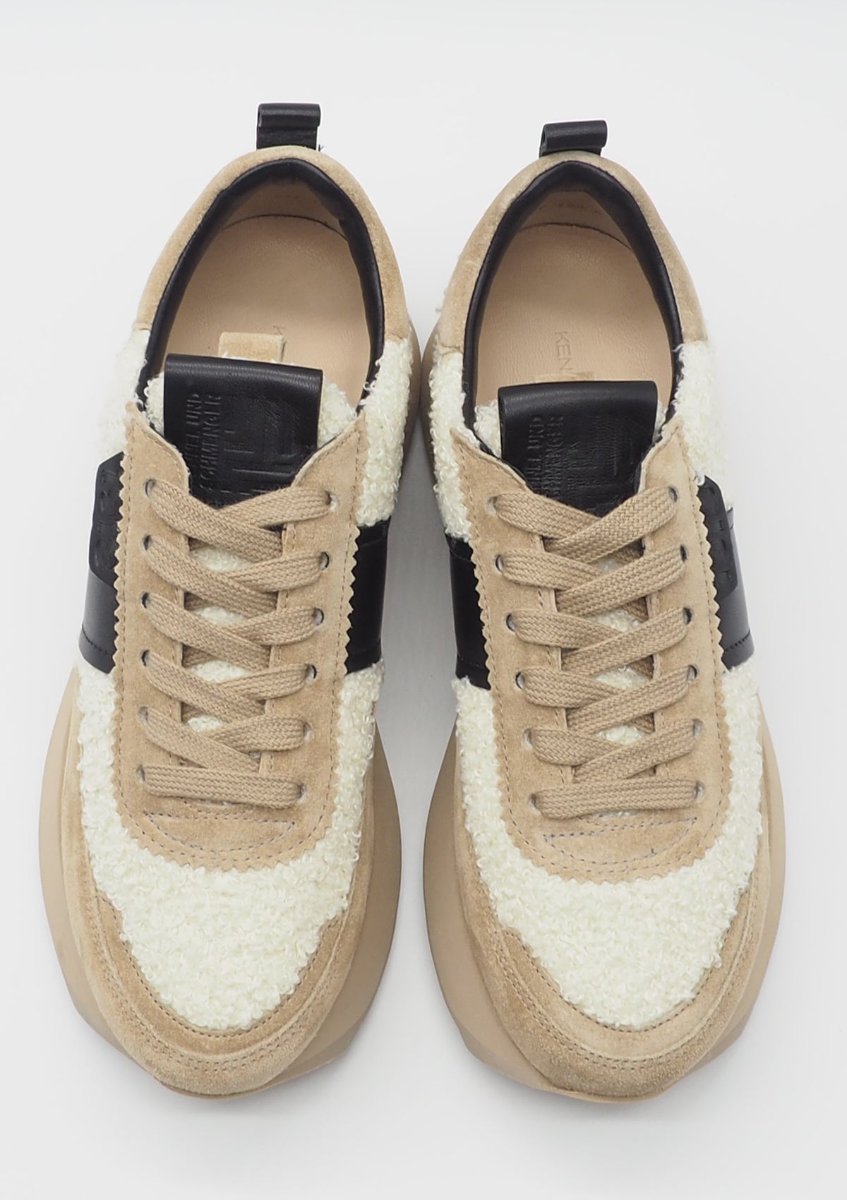 Damen Sneaker aus Veloursleder in Camel & Lammfell im Kuscheldesign Damen Sneaker Kennel & Schmenger