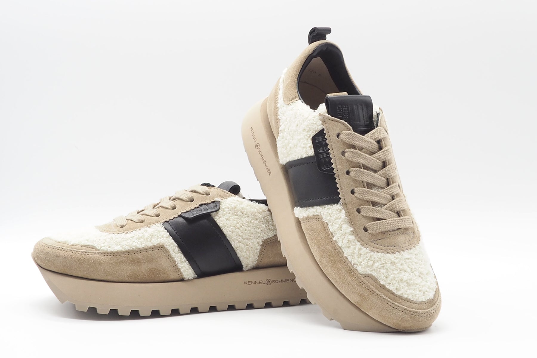 Damen Sneaker aus Veloursleder in Camel & Lammfell im Kuscheldesign Damen Sneaker Kennel & Schmenger