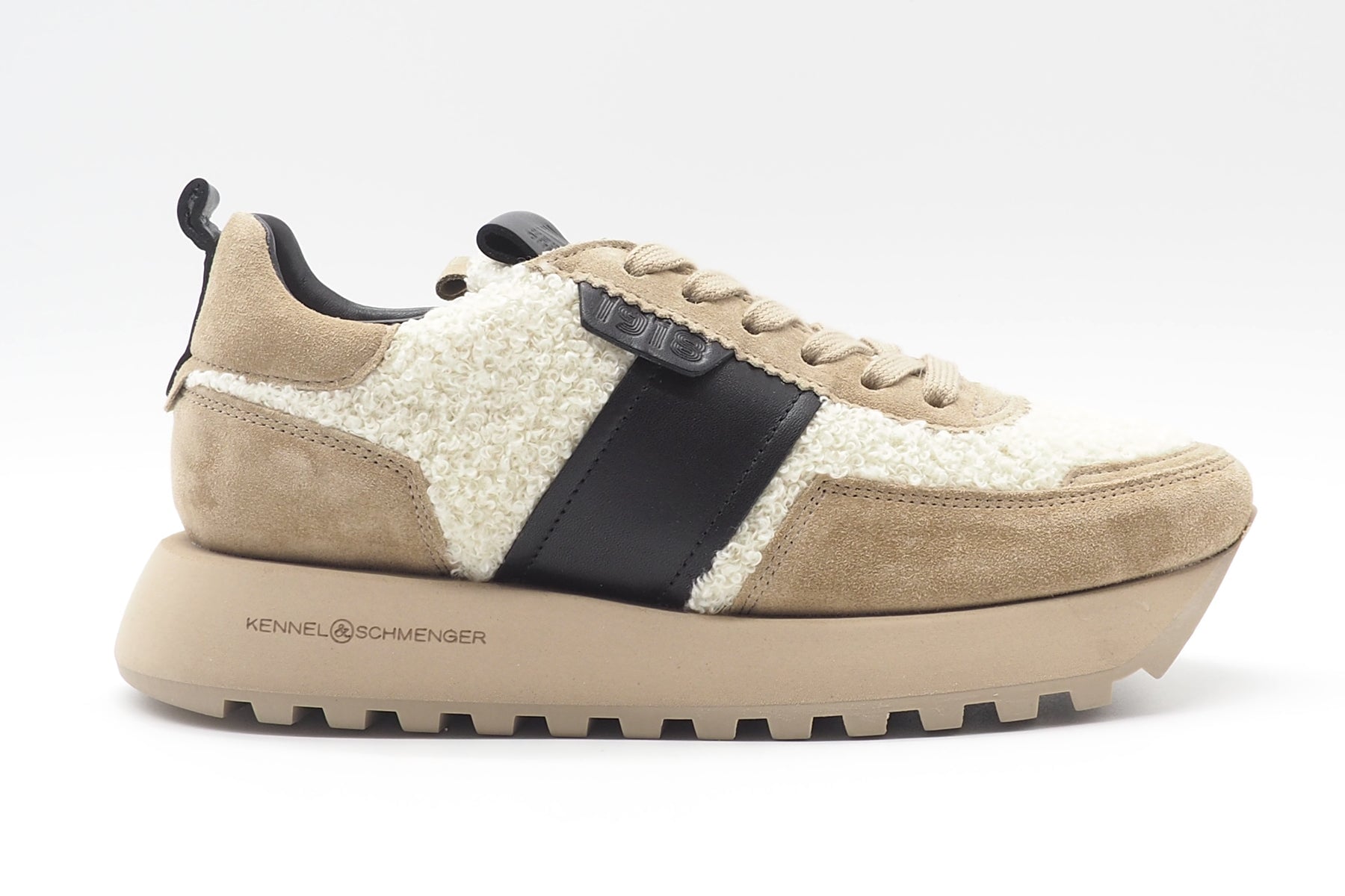 Damen Sneaker aus Veloursleder in Camel & Lammfell im Kuscheldesign Damen Sneaker Kennel & Schmenger