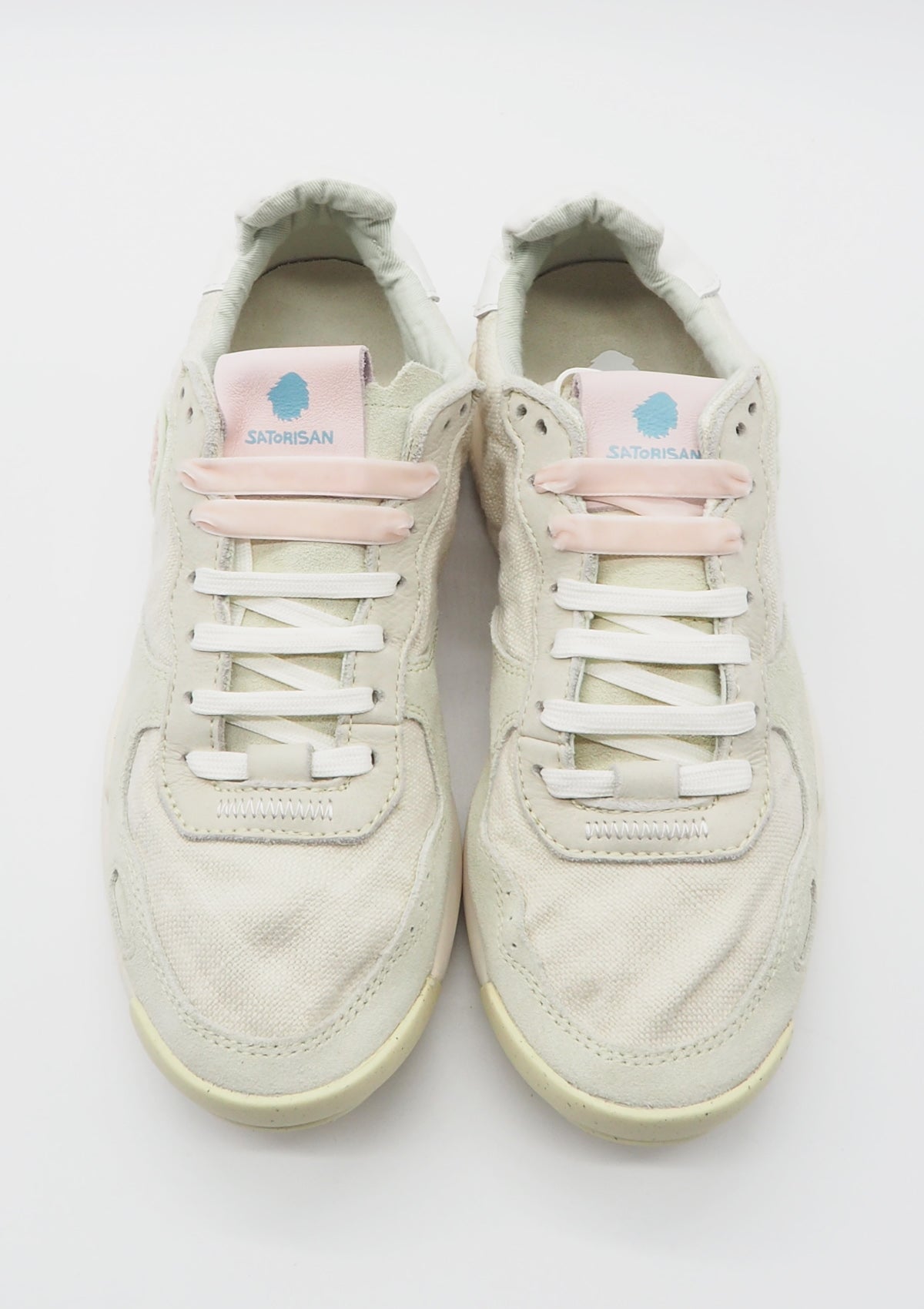 Damen Sneaker aus Veloursleder & Leinen in Creme - Chacrona Linen Damen Sneaker Satorisan