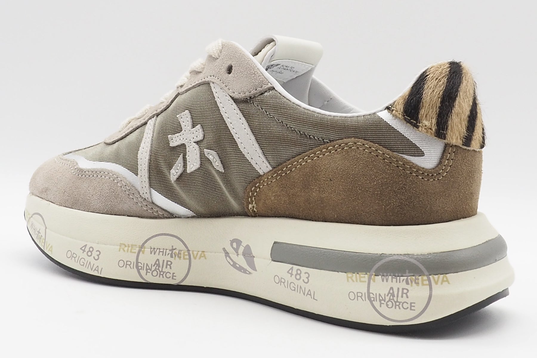 Damen Sneaker aus Veloursleder & Mesh in Taupe/Braun - Cassie Damen Sneaker Premiata