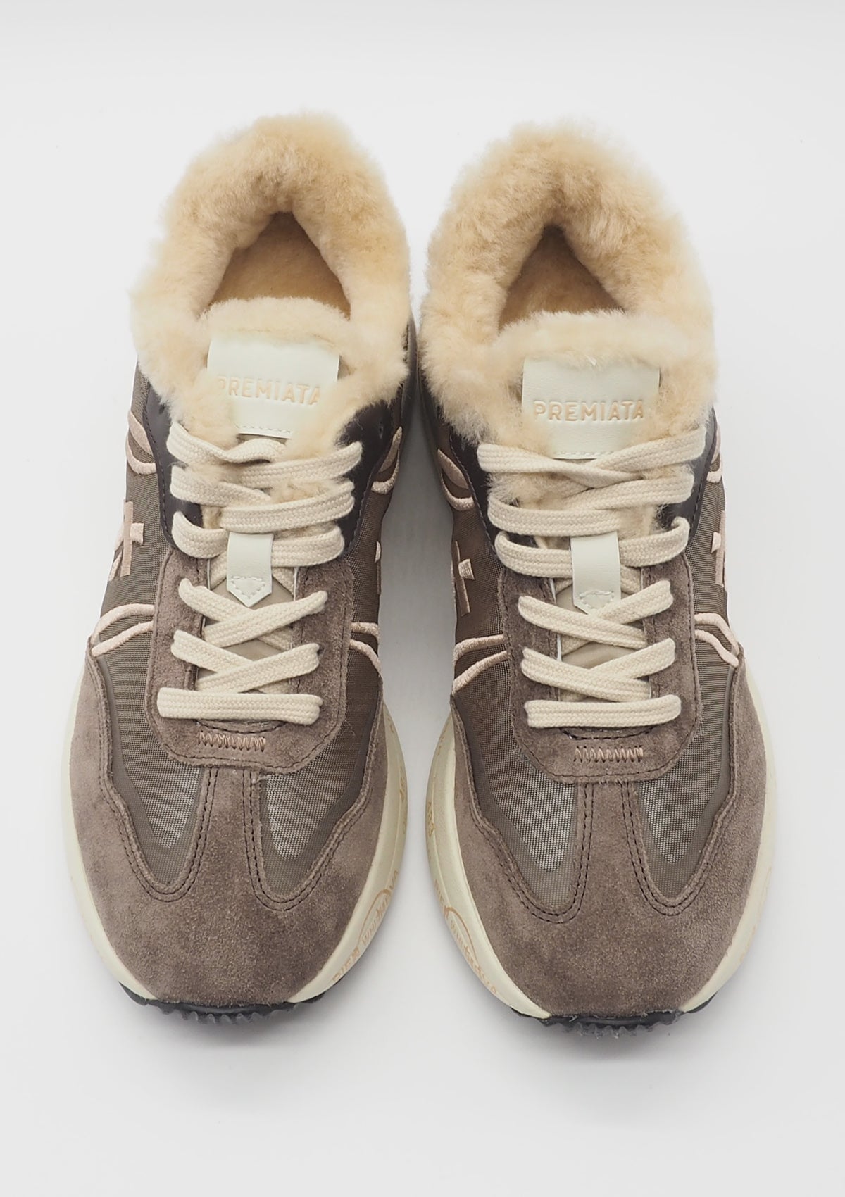 Damen Sneaker aus Veloursleder & Mesh mit Lammfell - Cassie Damen Sneaker Premiata