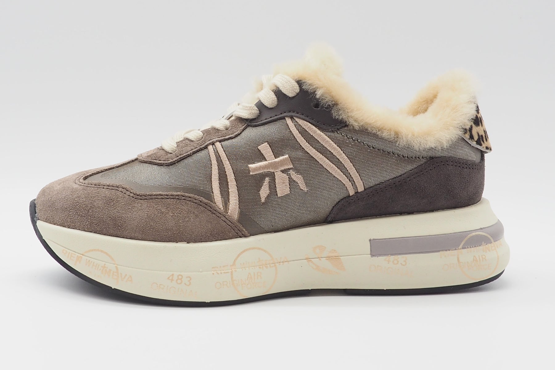 Damen Sneaker aus Veloursleder & Mesh mit Lammfell - Cassie Damen Sneaker Premiata