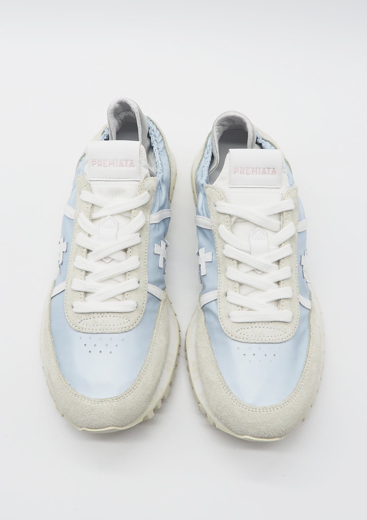 Damen Sneaker aus Veloursleder & Nylon in Hellblau & Grau - Seand Damen Sneaker Premiata