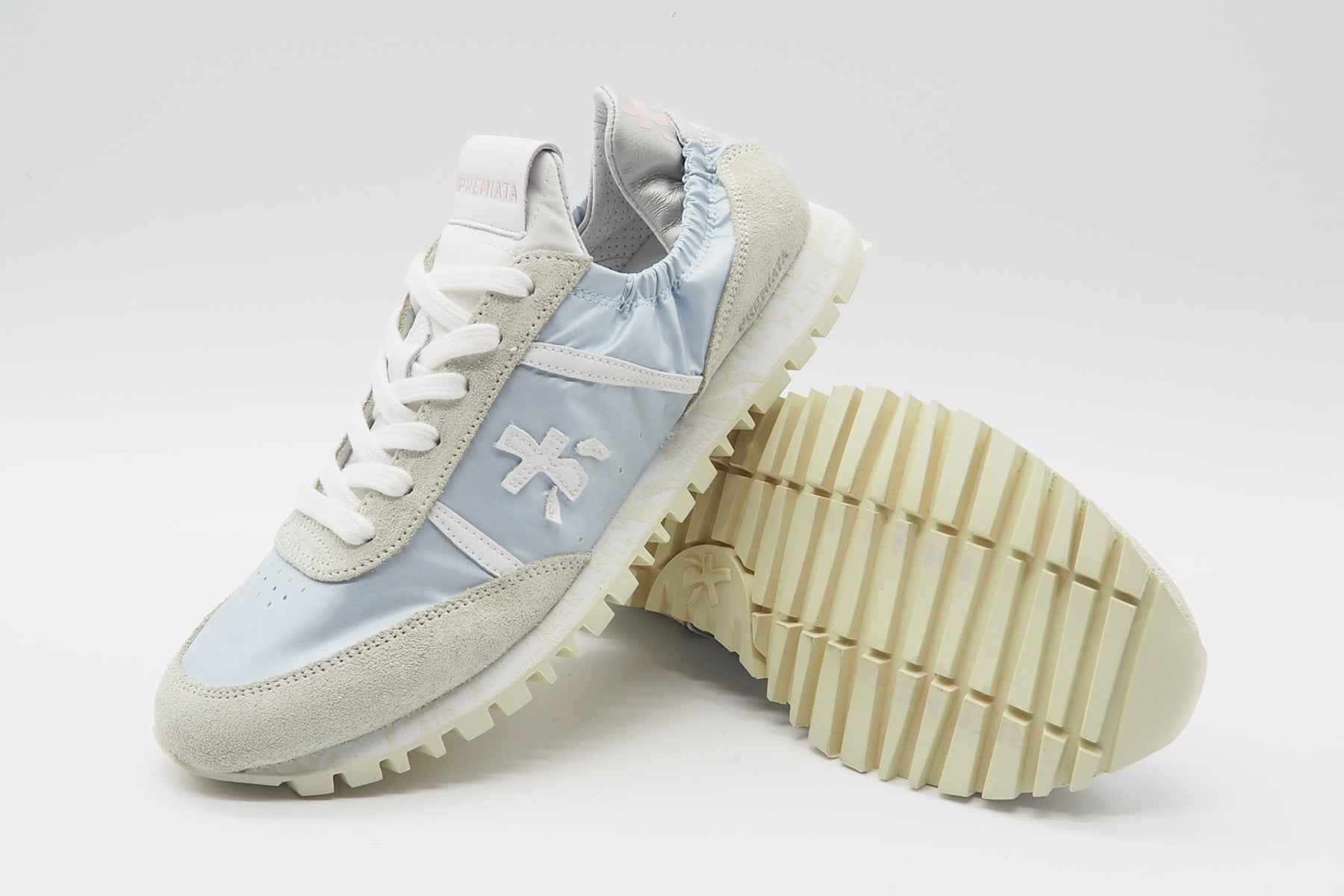 Damen Sneaker aus Veloursleder & Nylon in Hellblau & Grau - Seand Damen Sneaker Premiata