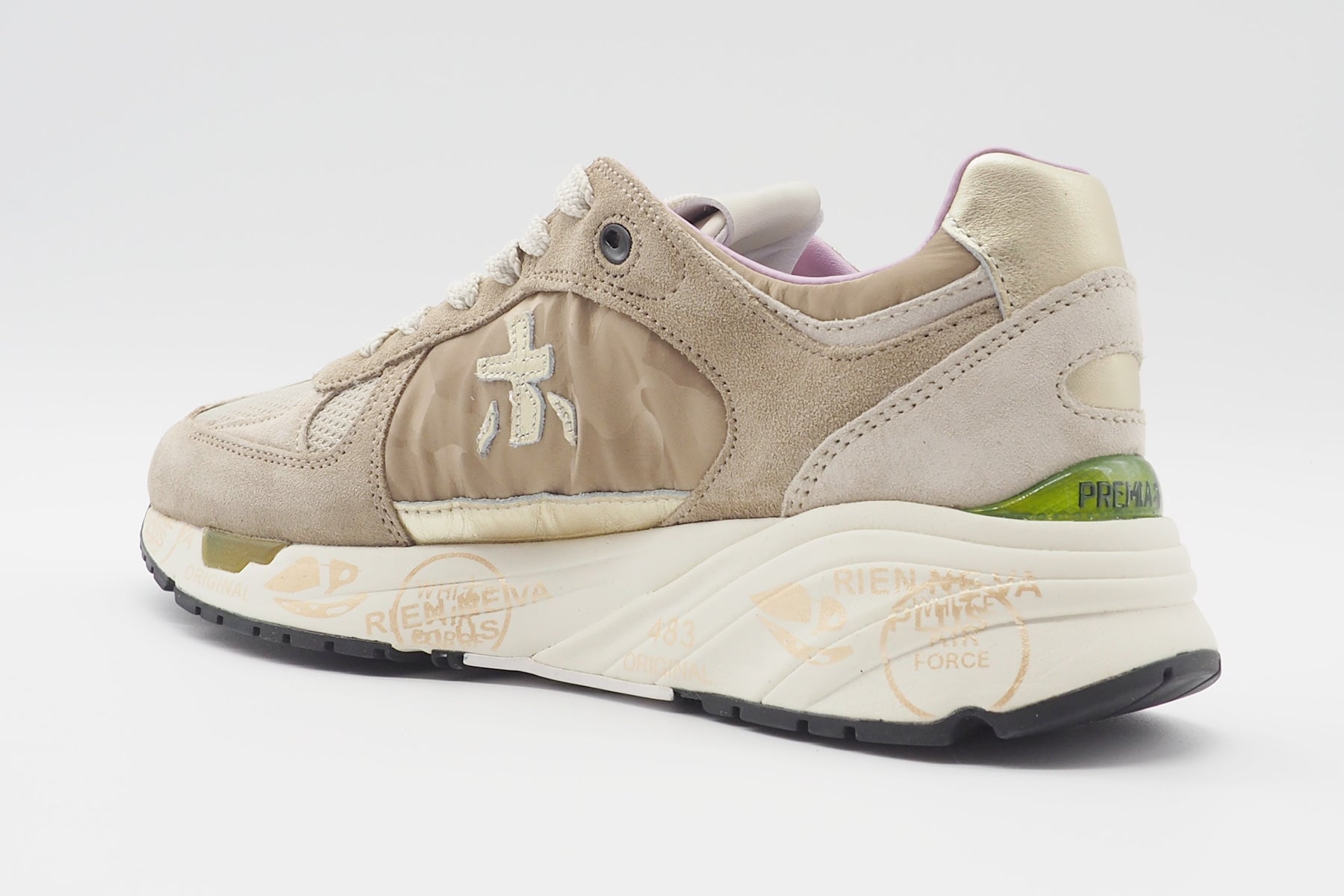 Damen Sneaker aus Veloursleder & Nylon in Sand & Gold - Mased Damen Sneaker Premiata