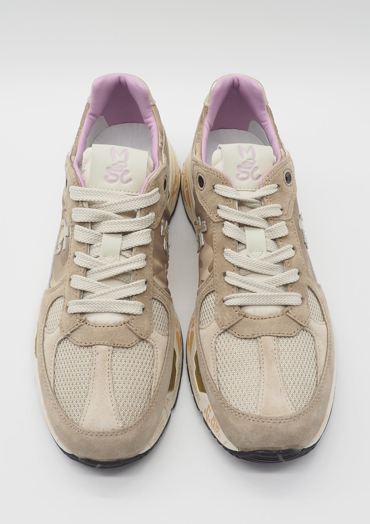 Damen Sneaker aus Veloursleder & Nylon in Sand & Gold - Mased Damen Sneaker Premiata