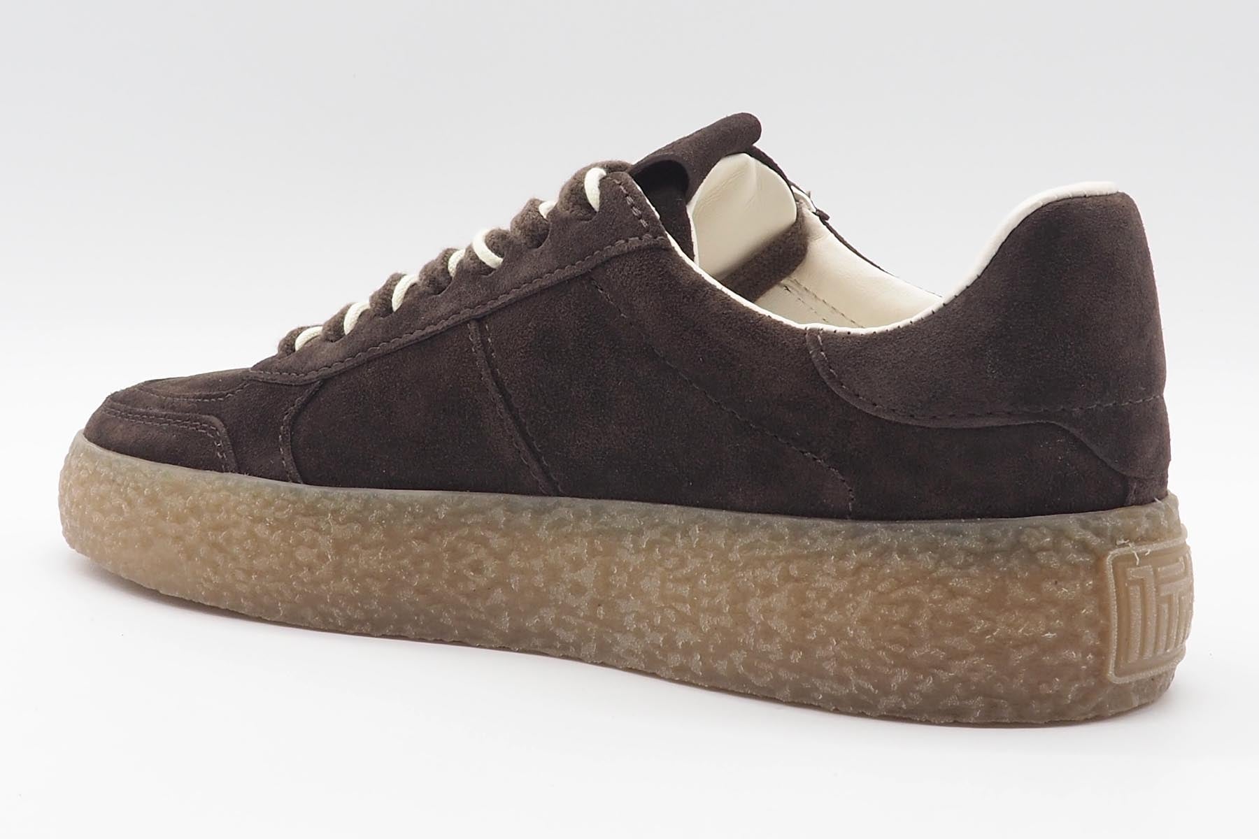 Damen Sneaker im Retrostil aus Veloursleder in Dunkelbraun mit Kreppsohle Damen Sneaker Kennel & Schmenger