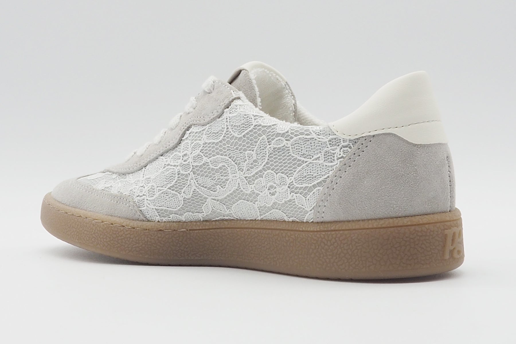 Damen Sneaker im Retrostil aus Veloursleder & Spitze in Hellgrau Damen Sneaker Paul Green