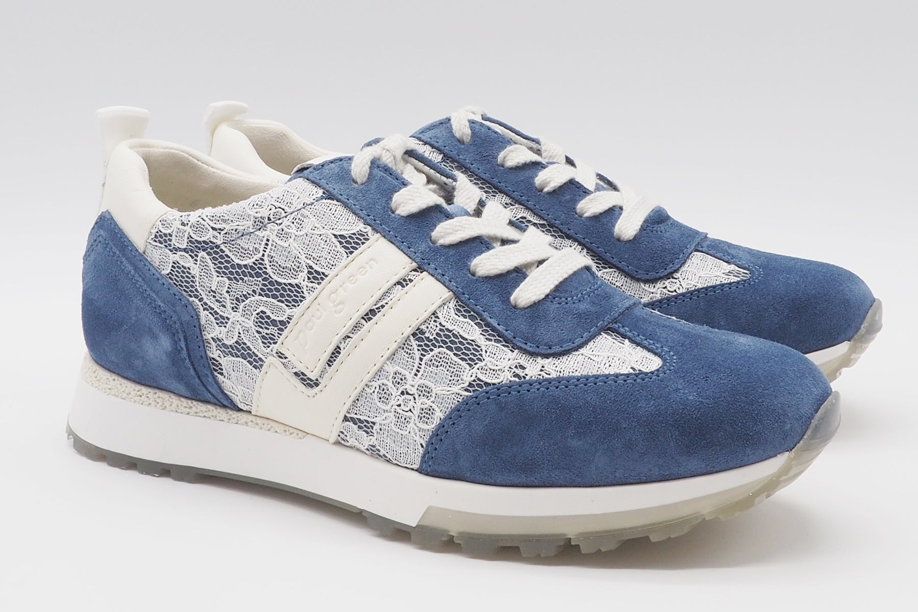 Damen Sneaker im Veloursleder in Blau mit heller Spitze im Runninstyle Damen Sneaker Paul Green