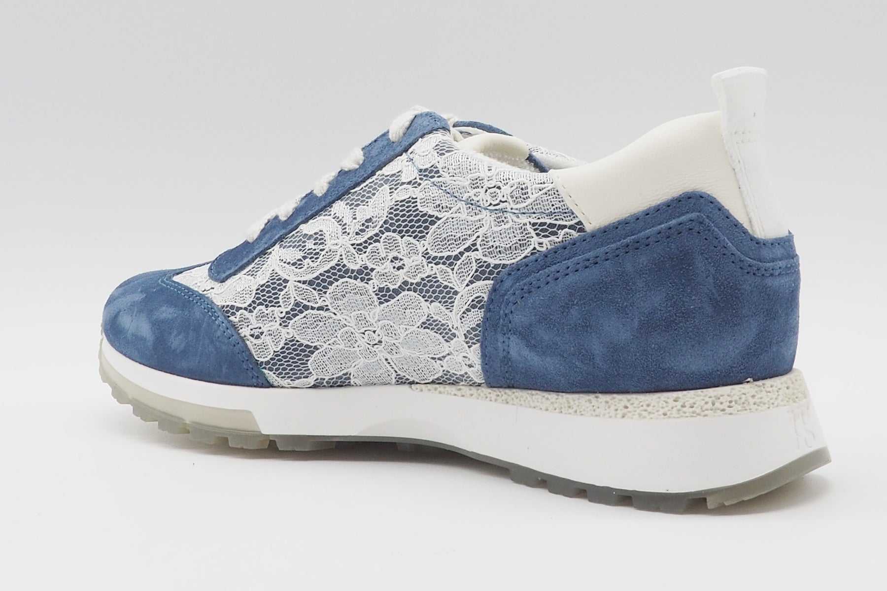 Damen Sneaker im Veloursleder in Blau mit heller Spitze im Runninstyle Damen Sneaker Paul Green