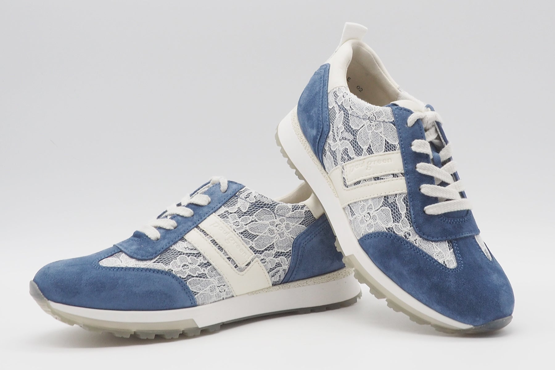 Damen Sneaker im Veloursleder in Blau mit heller Spitze im Runninstyle Damen Sneaker Paul Green