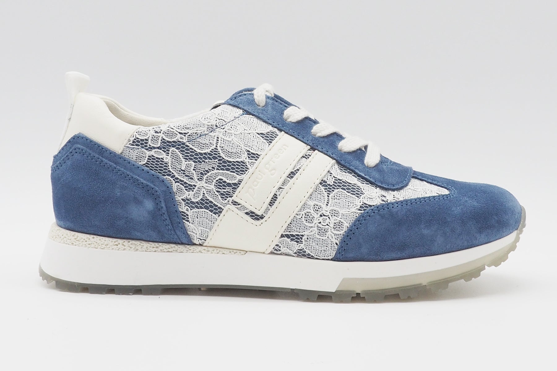 Damen Sneaker im Veloursleder in Blau mit heller Spitze im Runninstyle Damen Sneaker Paul Green