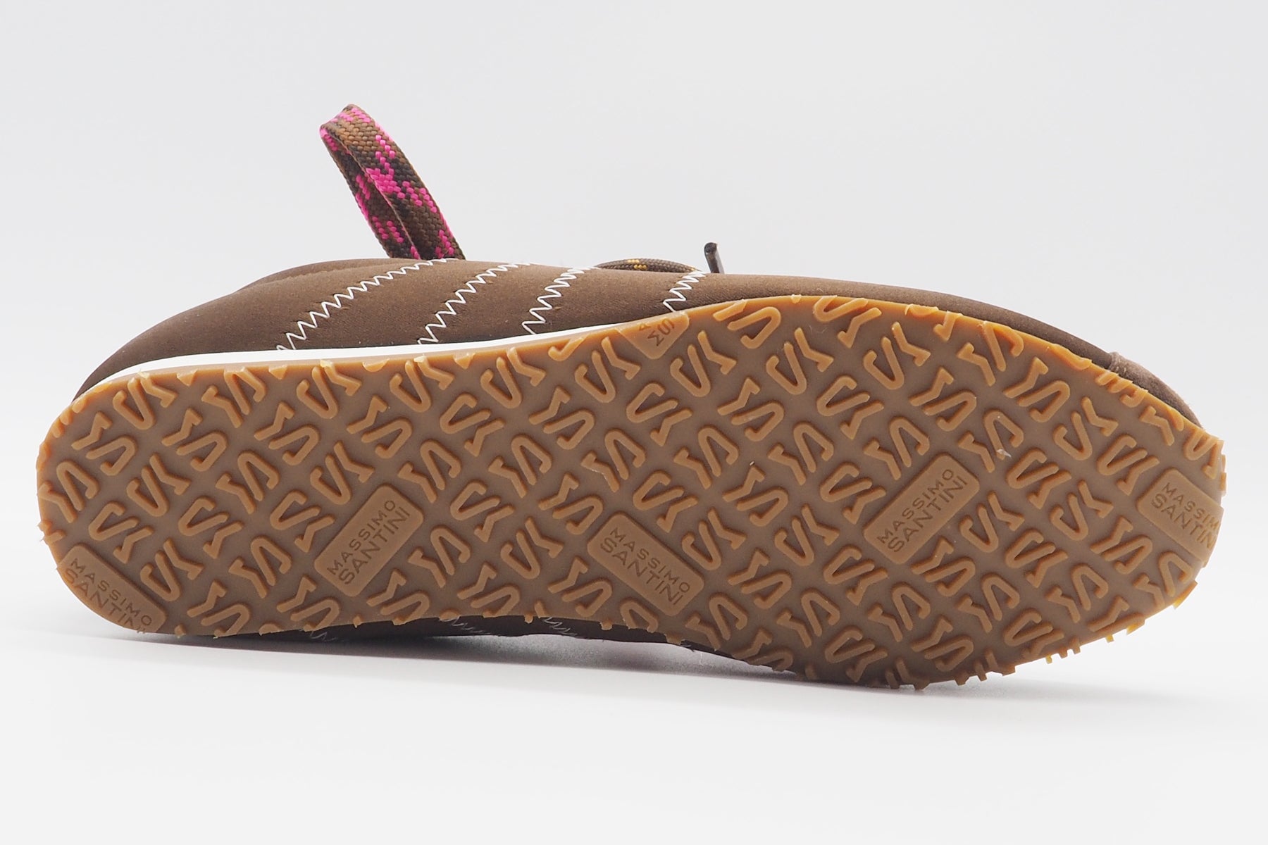Damen Sneaker in Retrostil aus Satin & Velours in Braun & Pink Damen Sneaker Massimo Santini
