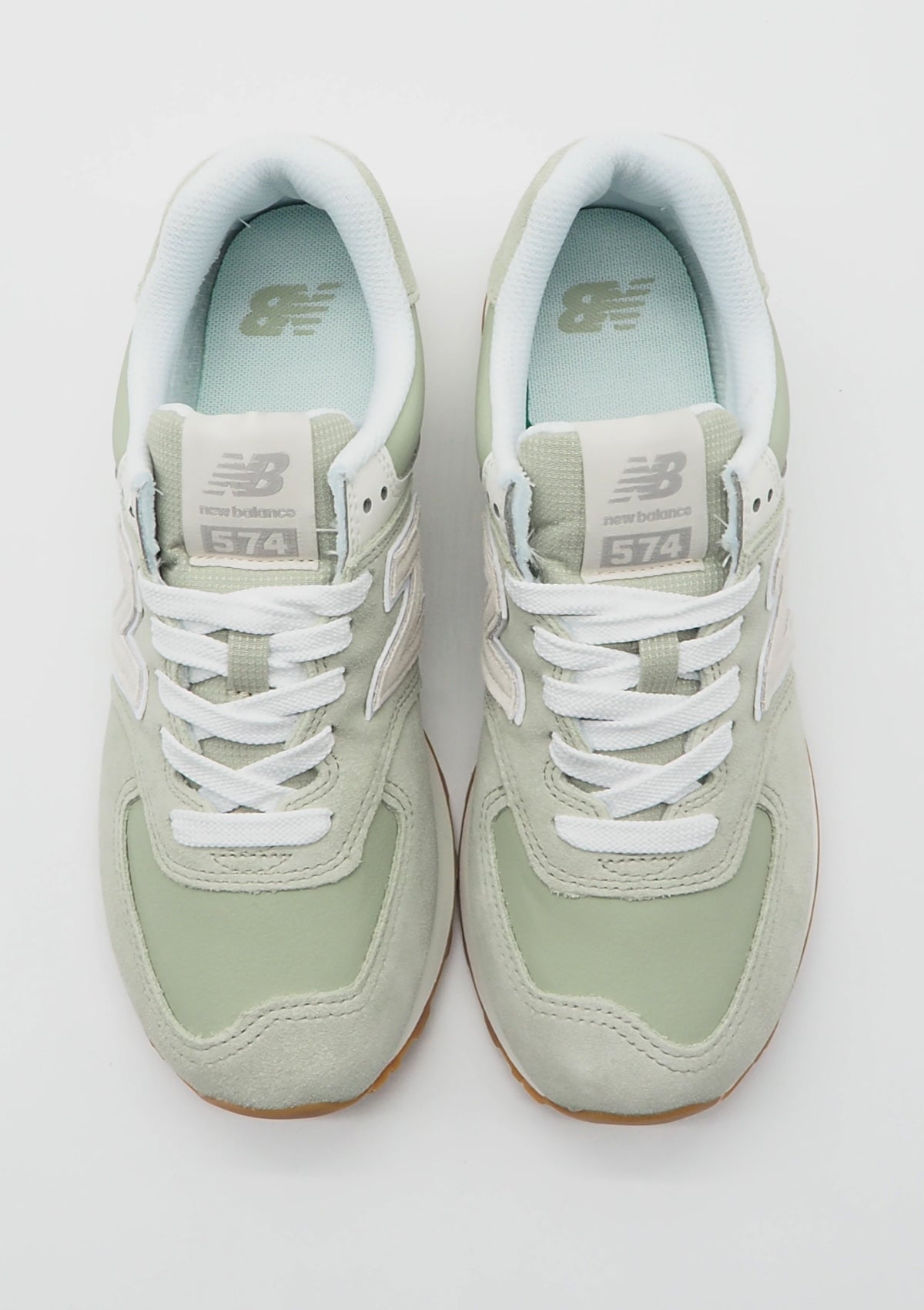 Damen Sneaker WL574QD2 aus Veloursleder & Leder in Hellgrün Damen Sneaker New Balance