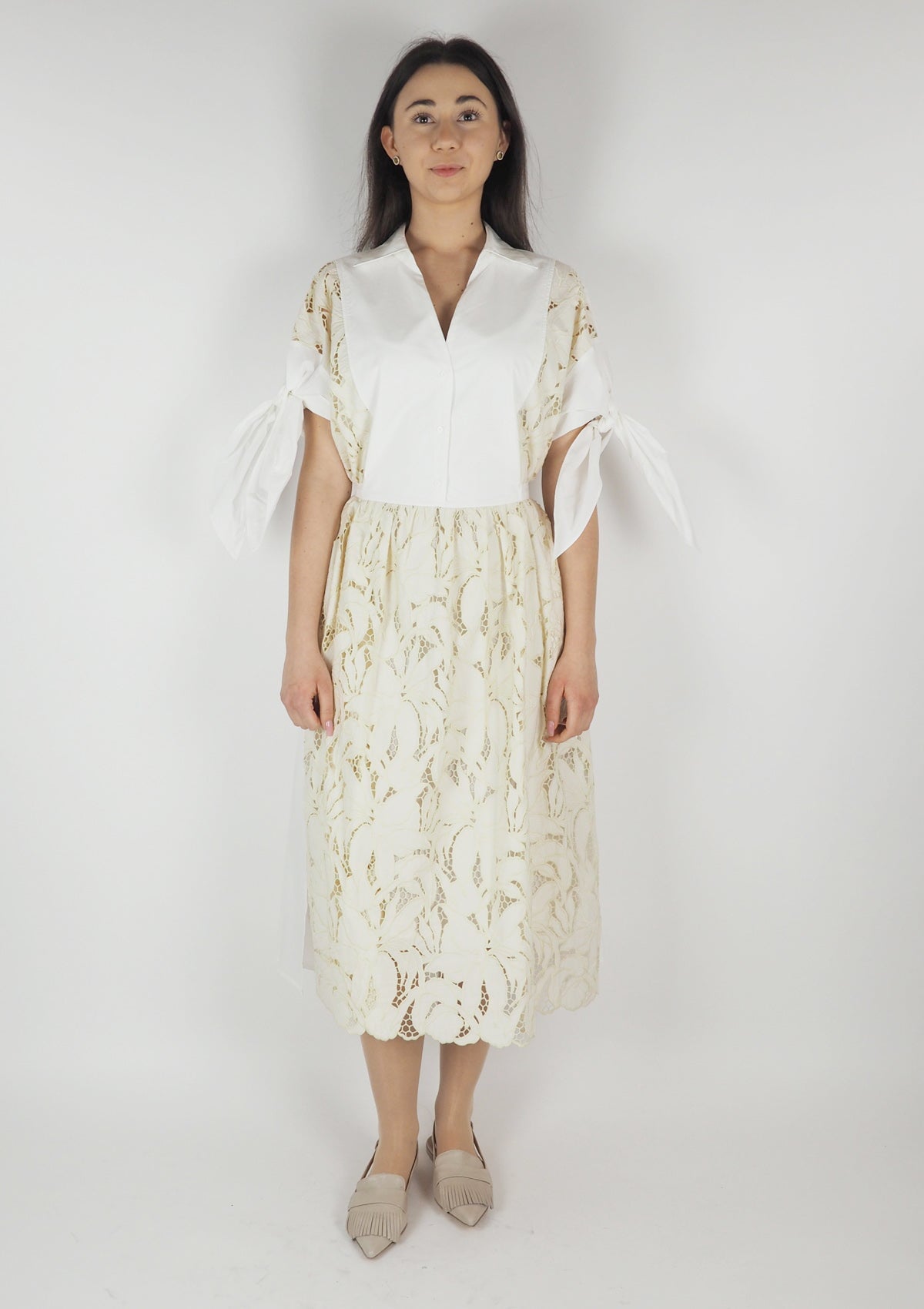 Damen Sommerkleid aus Baumwolle in Creme Damen Kleid Psophia