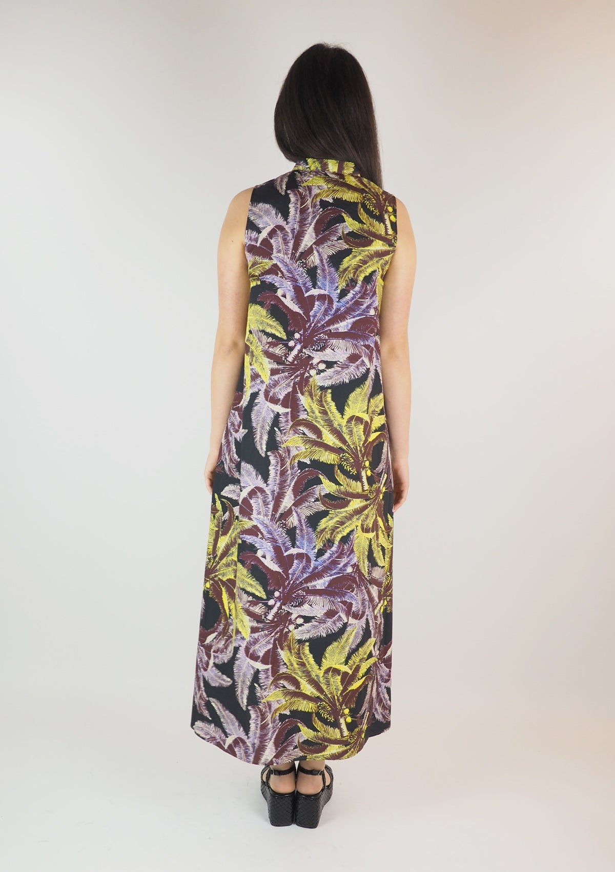 Damen Sommerkleid aus Baumwolle in Viola, Gelb, Braun & Schwarz Damen Kleid Psophia