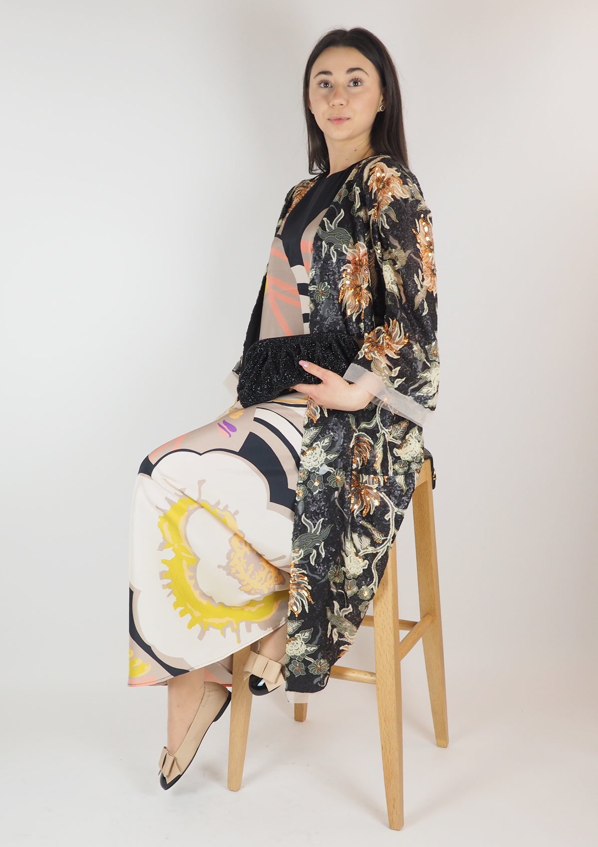 Damen Sommerkleid aus Seide in frischen Sorbetfarben Damen Kleid Psophia