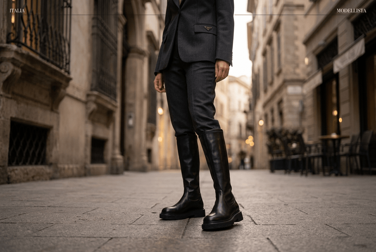 Damen Stiefel aus Glattleder in Schwarz mit anschmiegsamen Stretchlederschaft - Leichtsohle Damen Stiefel Guglielmo Rotta