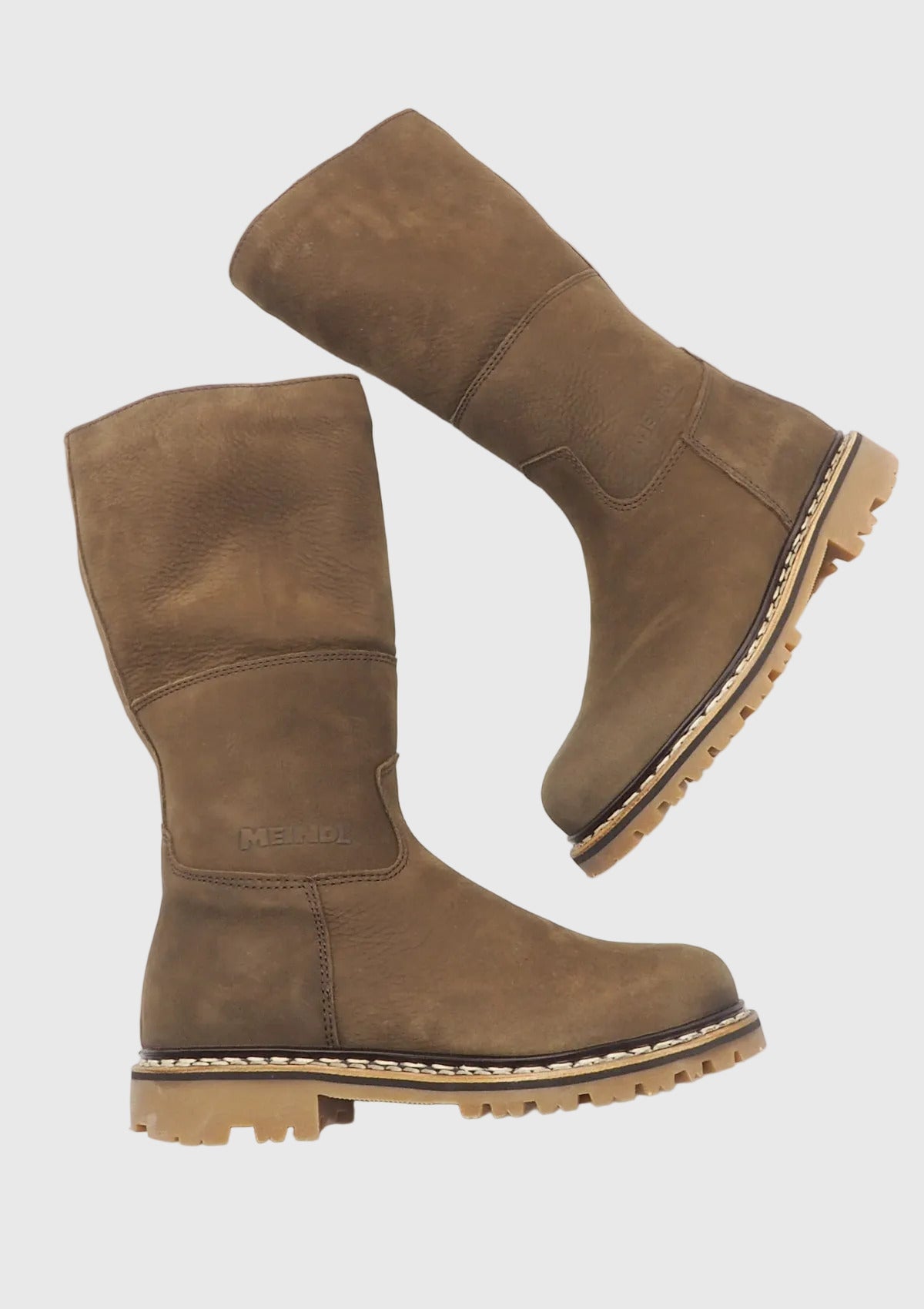 Damen Stiefel aus Nubuk mit Lammfellfütterung in Braun Damen Stiefel Meindl