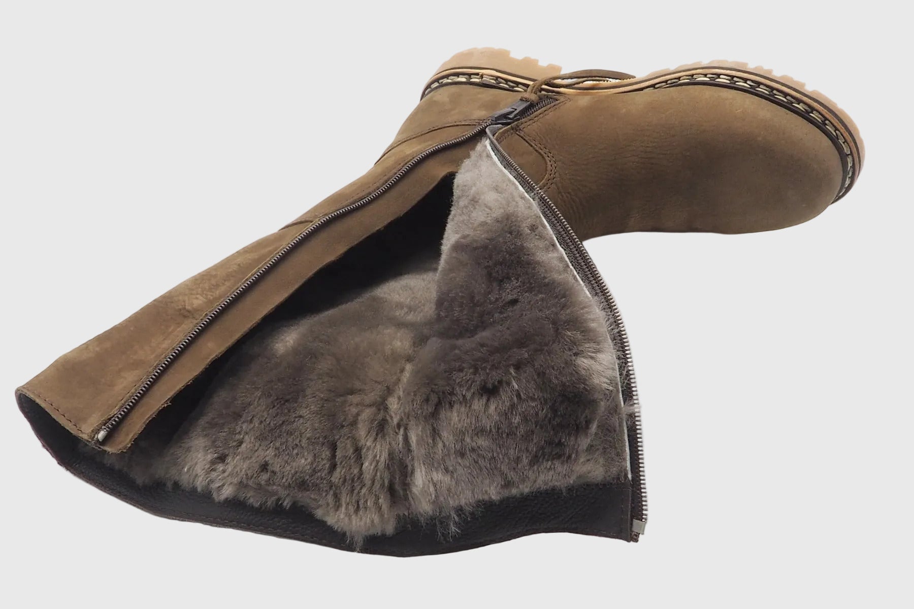 Damen Stiefel aus Nubuk mit Lammfellfütterung in Braun Damen Stiefel Meindl