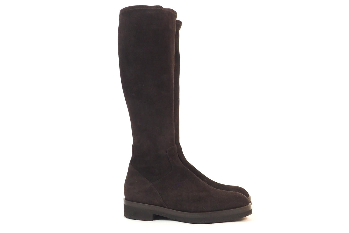 Damen Stiefel aus Velours in Braun mit anschmiegsamen Stretchlederschaft - 3 cm Absatz Damen Stiefel Truman´s