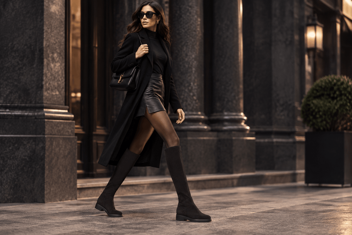 Damen Stiefel aus Velours in Braun mit anschmiegsamen Stretchlederschaft - 3 cm Absatz Damen Stiefel Truman´s