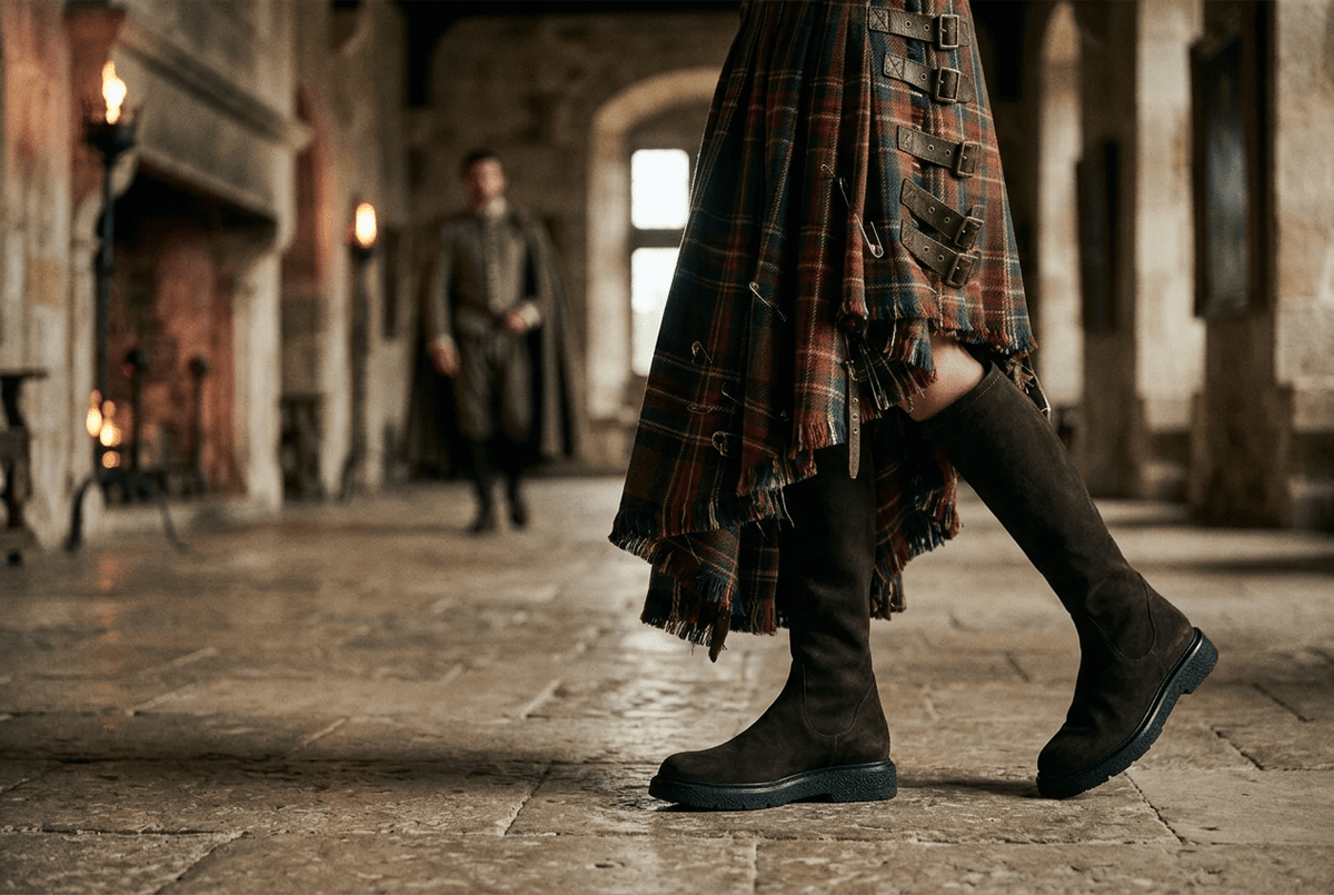 Damen Stiefel aus Velours in Braun mit anschmiegsamen Stretchlederschaft - Leichtsohle Damen Stiefel Guglielmo Rotta