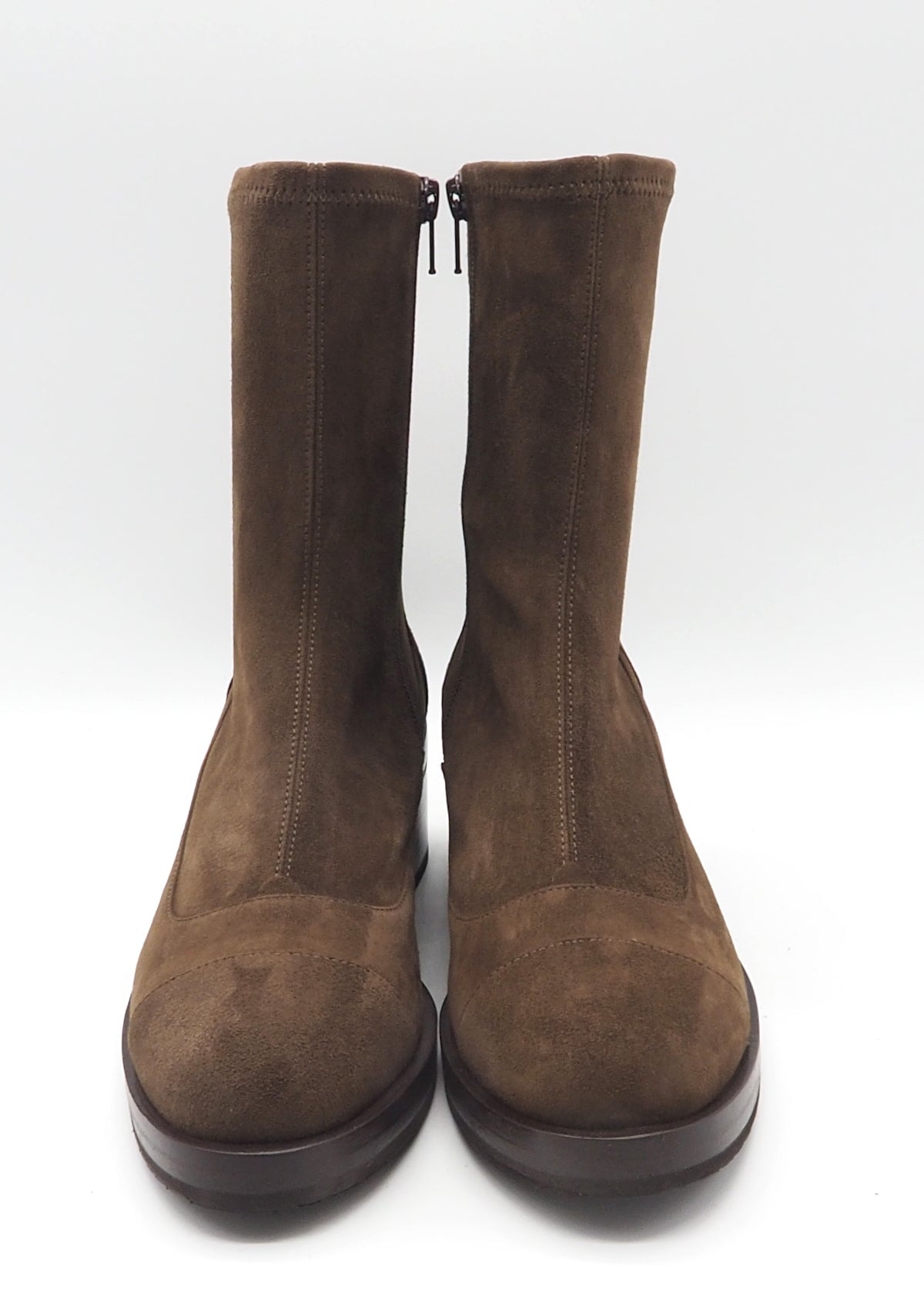 Damen Stiefelette aus feinem Velours in braun mit Stretchschaft Damen Stiefeletten Truman´s