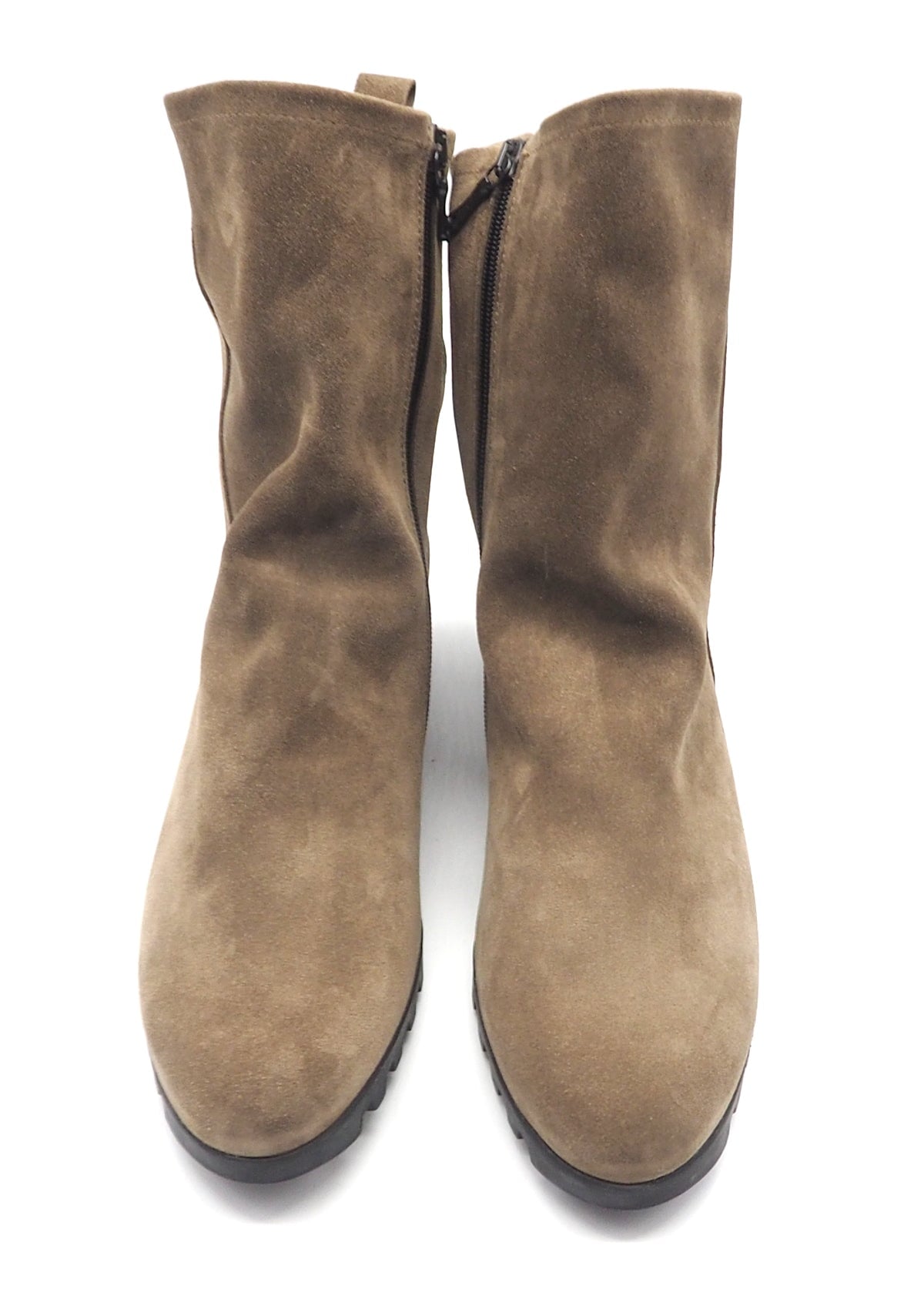 Damen Stiefelette aus Velourleder in Braun & Naturkautschuksohle - Lombya Damen Stiefeletten Arche