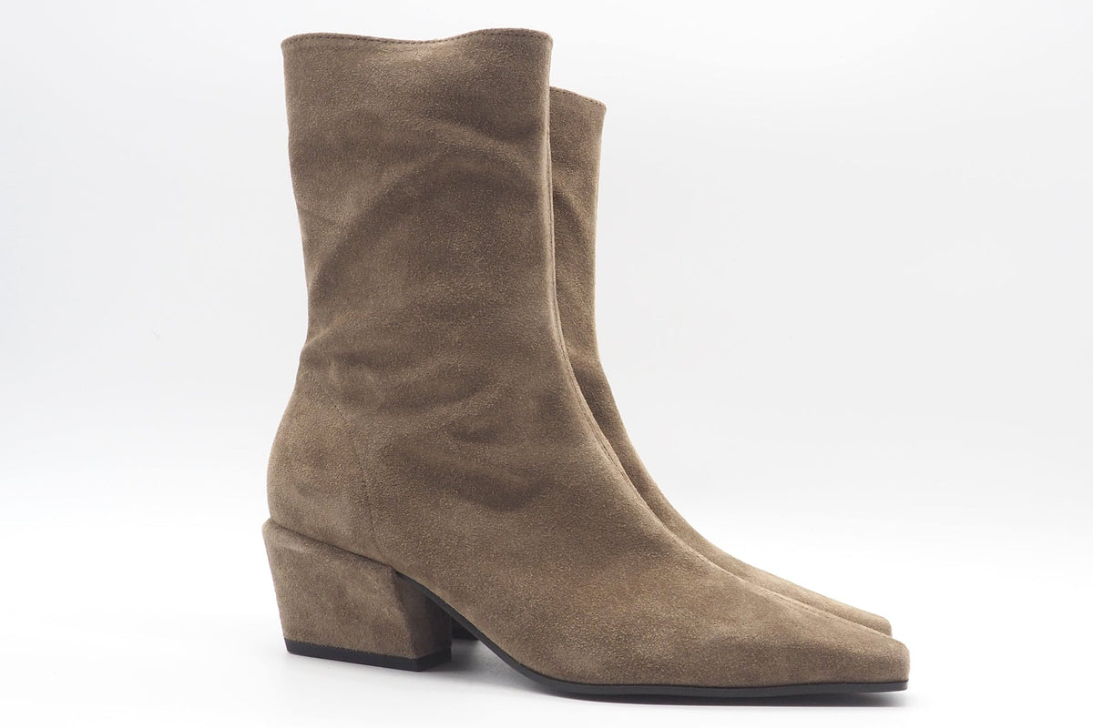 Damen Stiefelette aus Veloursleder in Taupe - Absatzhöhe 5 cm Damen Stiefeletten Kennel & Schmenger