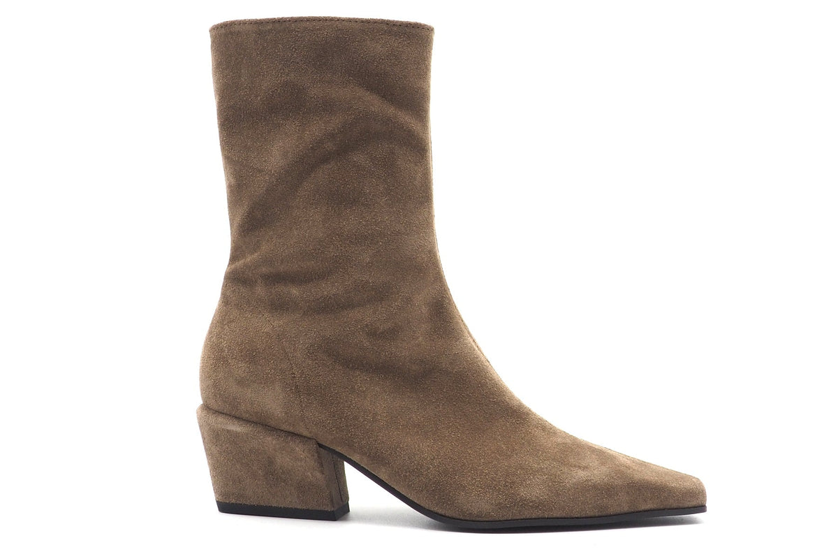 Damen Stiefelette aus Veloursleder in Taupe - Absatzhöhe 5 cm Damen Stiefeletten Kennel & Schmenger
