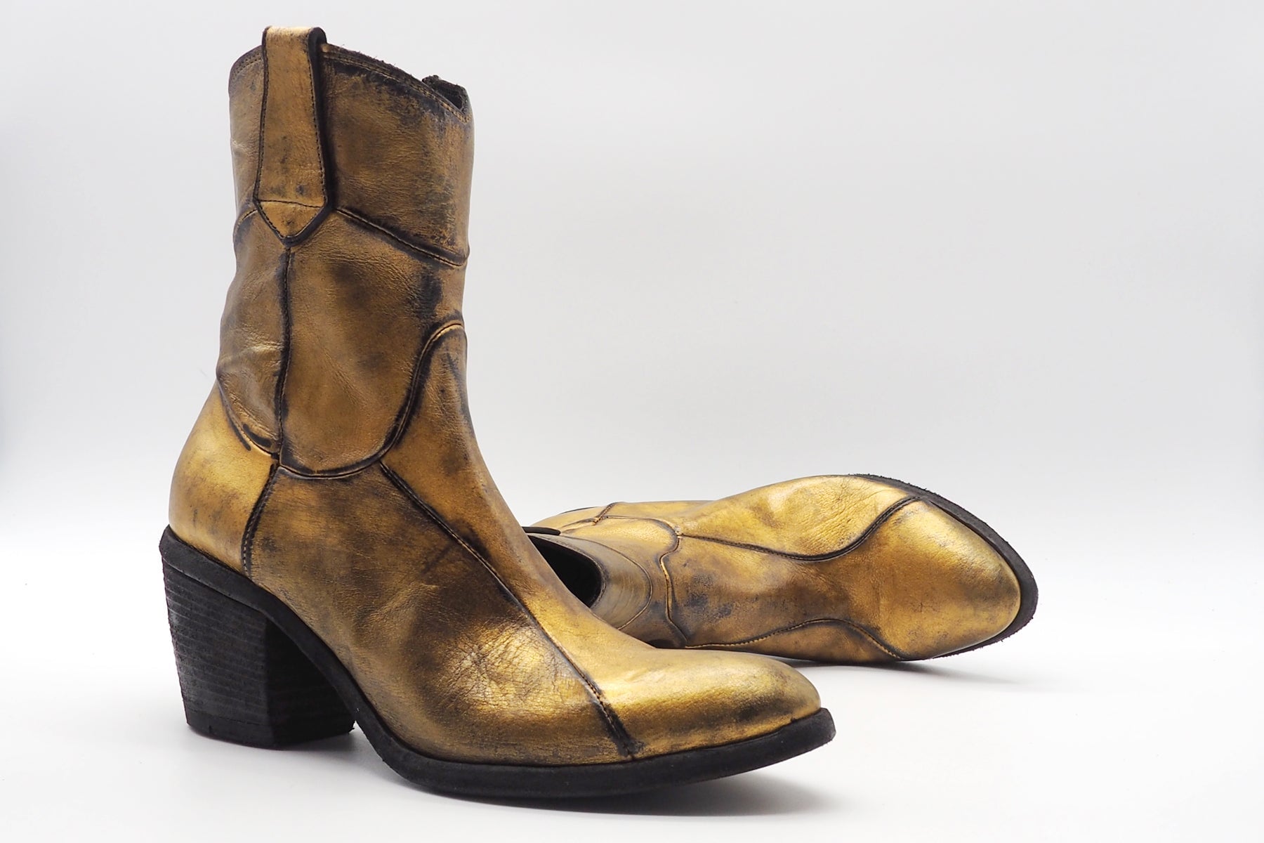 Damen Stiefeletten im Westernstil mit echtem Gold beschichtet Damen Stiefeletten Fauzian Jeunesse