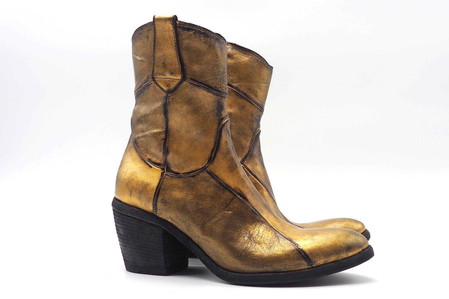 Damen Stiefeletten im Westernstil mit echtem Gold beschichtet Damen Stiefeletten Fauzian Jeunesse