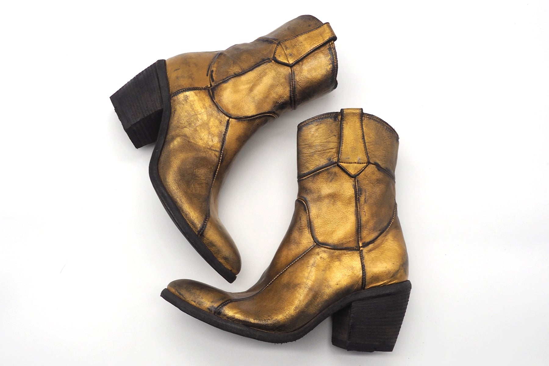 Damen Stiefeletten im Westernstil mit echtem Gold beschichtet Damen Stiefeletten Fauzian Jeunesse