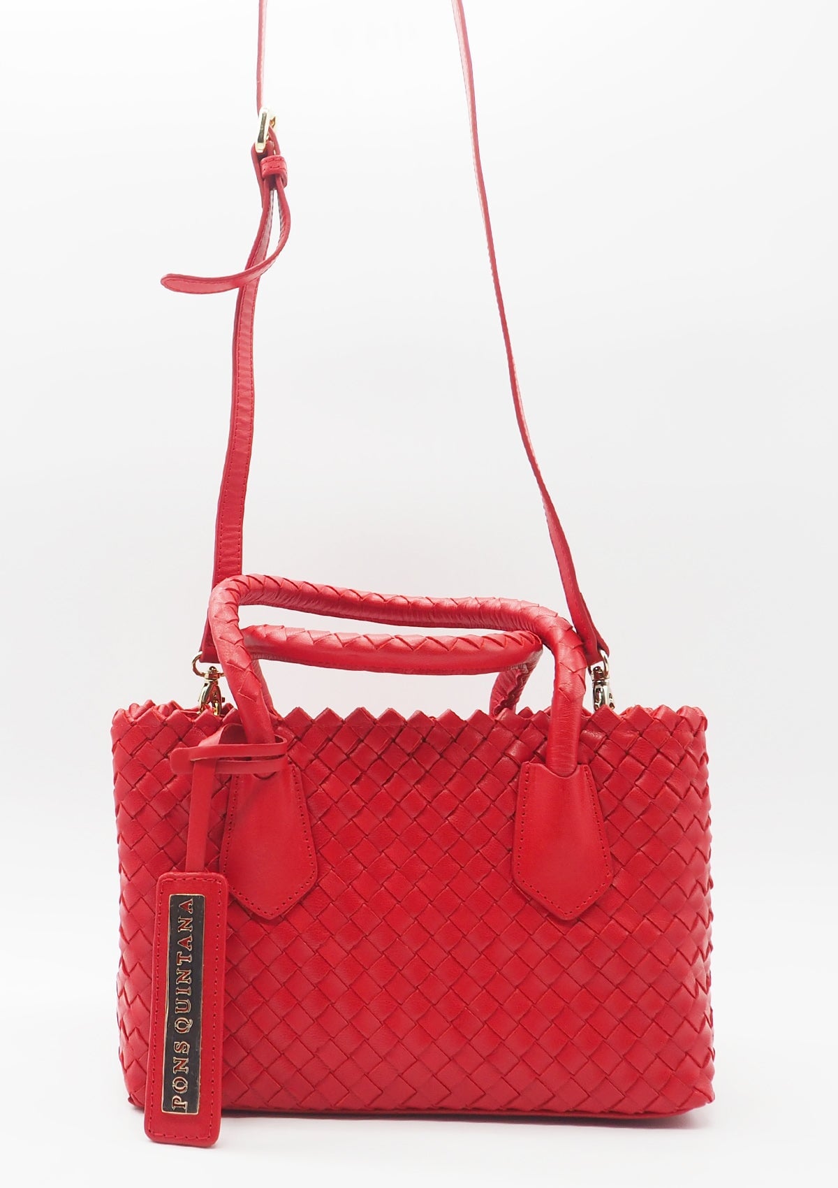 Damen Tote-Bag aus geflochtenen Leder in Rot Taschen Tote-Bag Pons Quintana