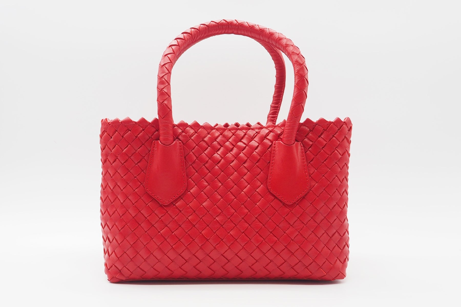 Damen Tote-Bag aus geflochtenen Leder in Rot Taschen Tote-Bag Pons Quintana