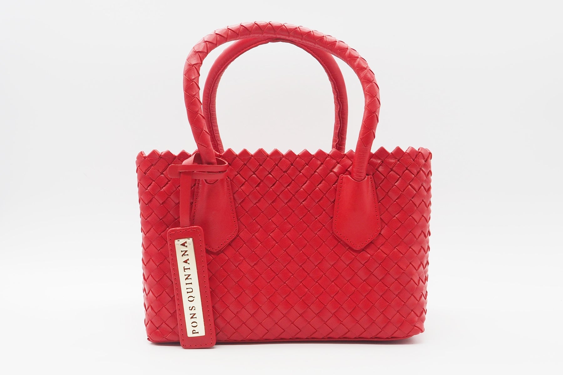 Damen Tote-Bag aus geflochtenen Leder in Rot Taschen Tote-Bag Pons Quintana