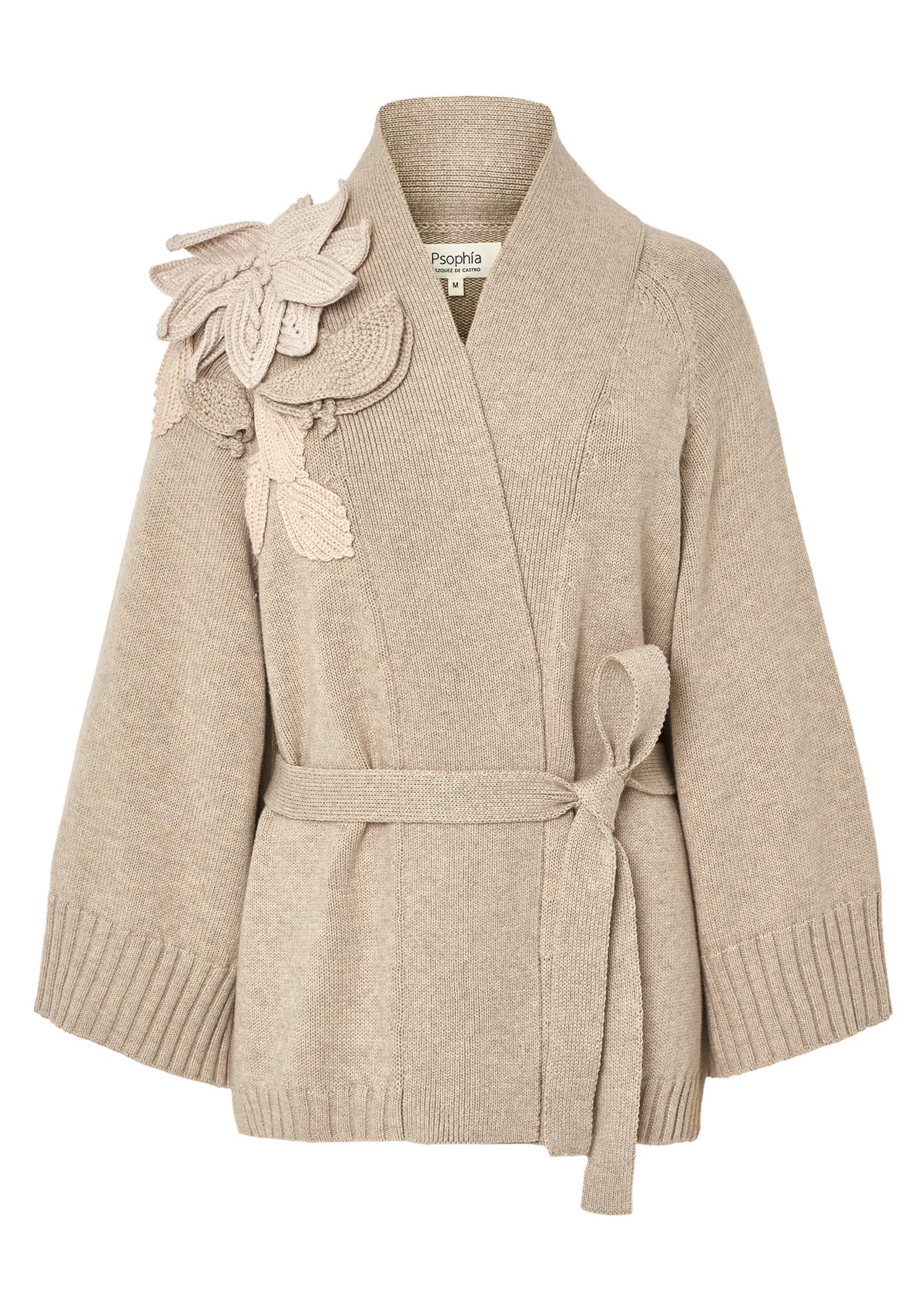 Damen Wickelcardigan mit gestricktem Dekor in Ivory Damen Cardigan Psophia