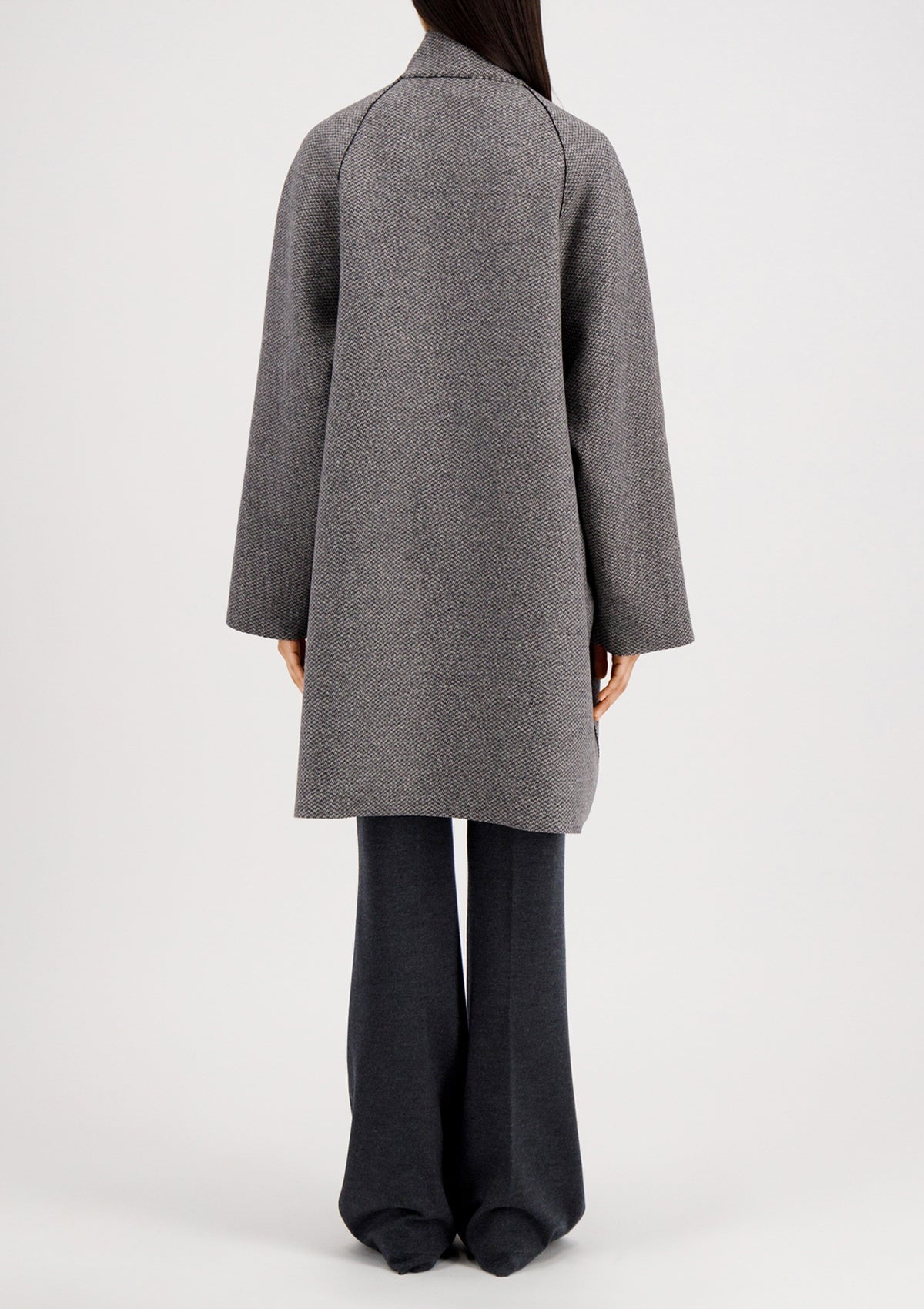 Damencape mit Muster aus feinster Wolle & Cashmere - in Schwarz & Ecru Damen Mantel Harris Wharf London
