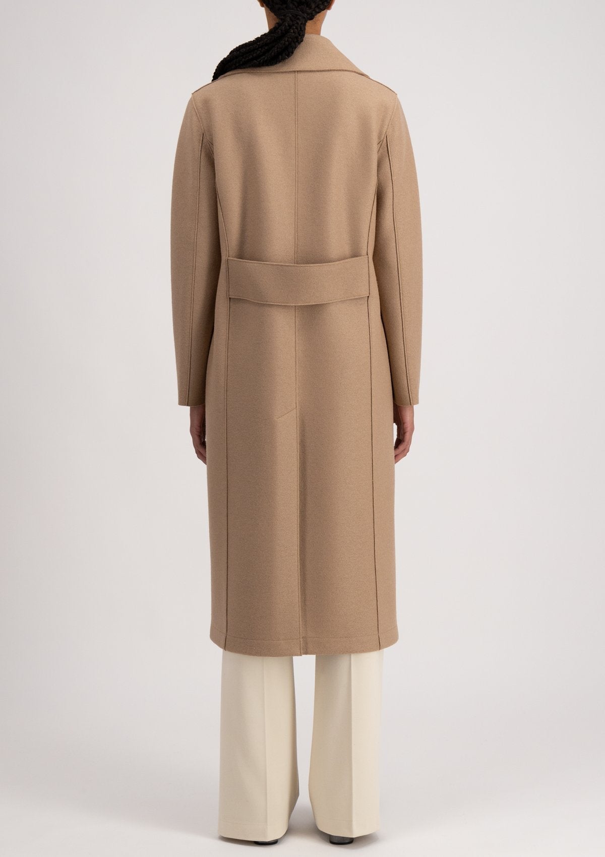 Doppelreihiger Damenmantel aus 100% Wolle in Caramel Damen Mantel Harris Wharf London