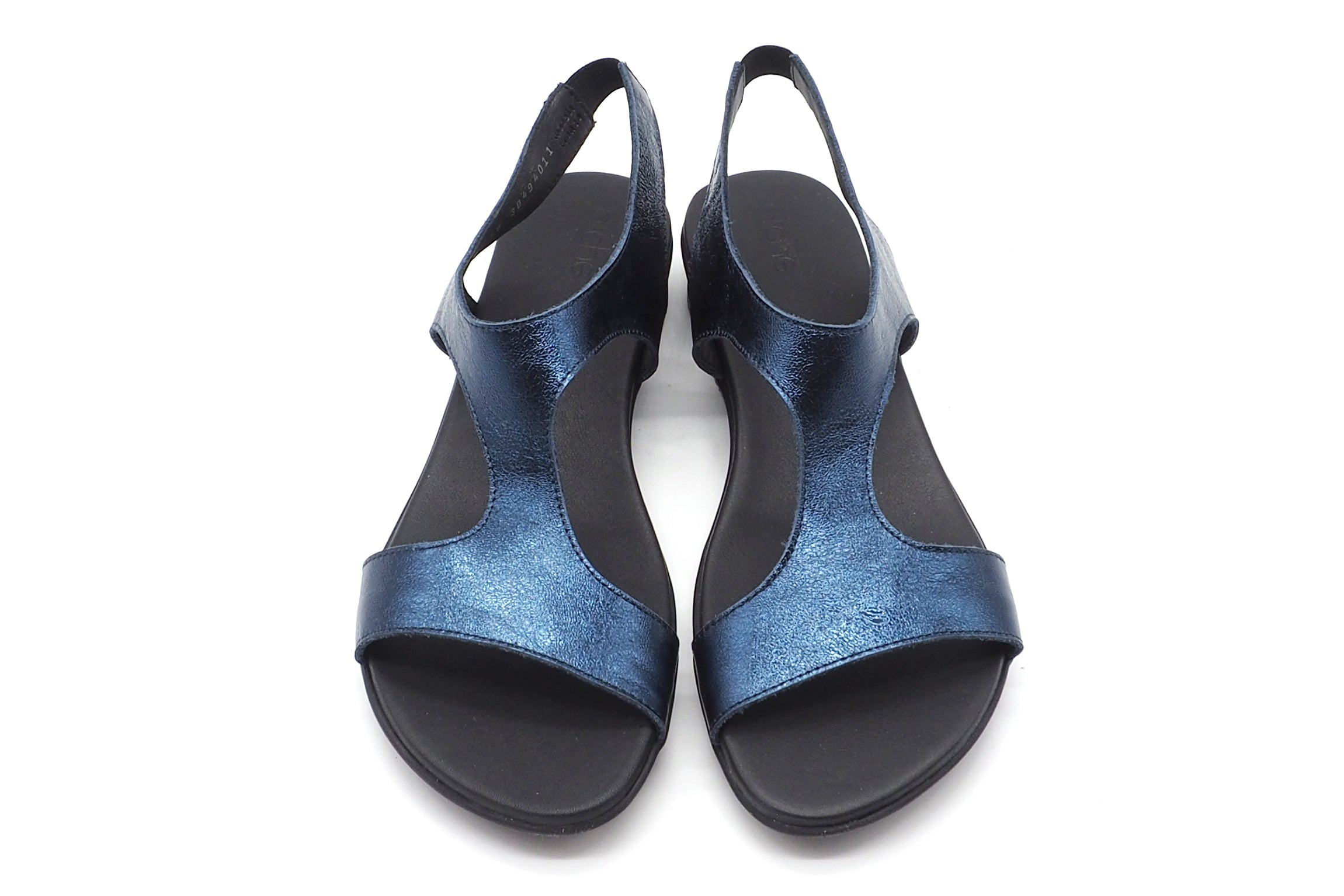 Edle Damen Sandale aus Metallicleder in Blau - 3 cm - Aurian Damen Sandalen Arche
