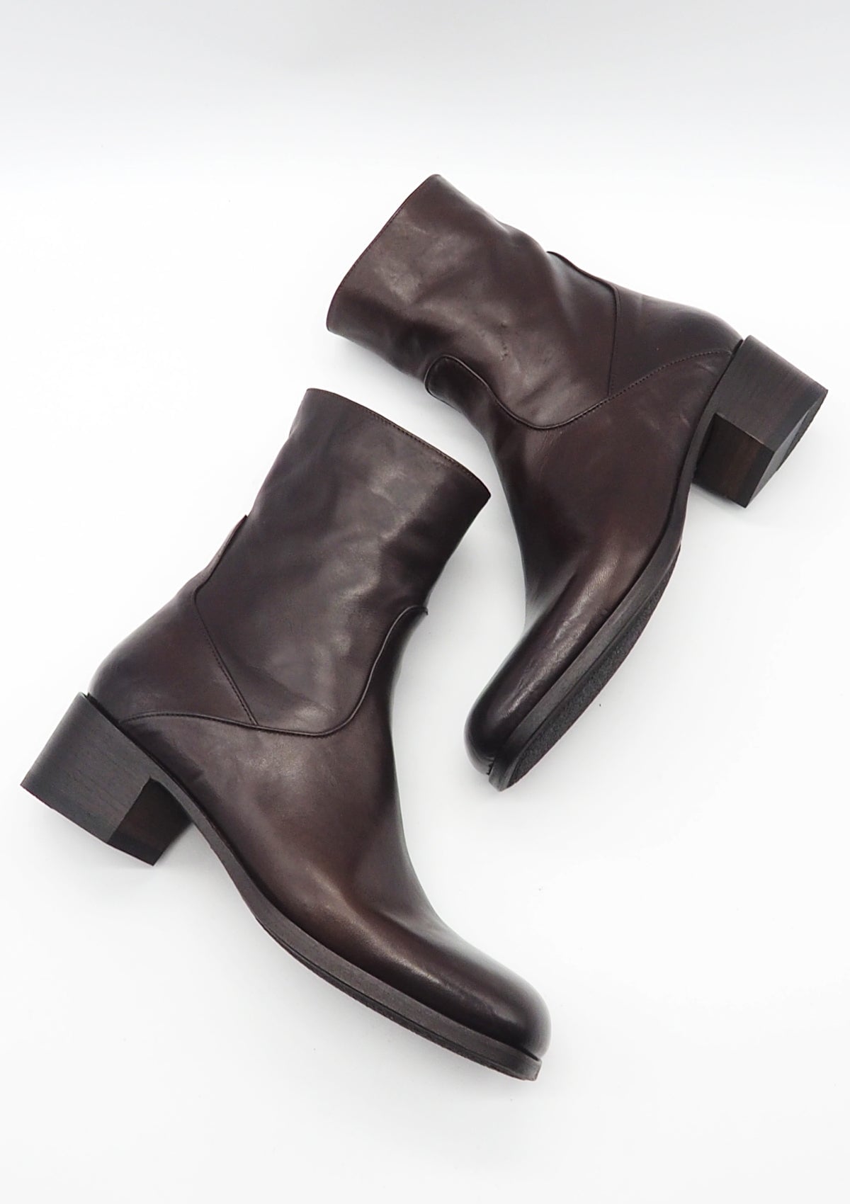 Edle Damen Stiefelette aus Glattleder in Braun Damen Stiefeletten Pantanetti