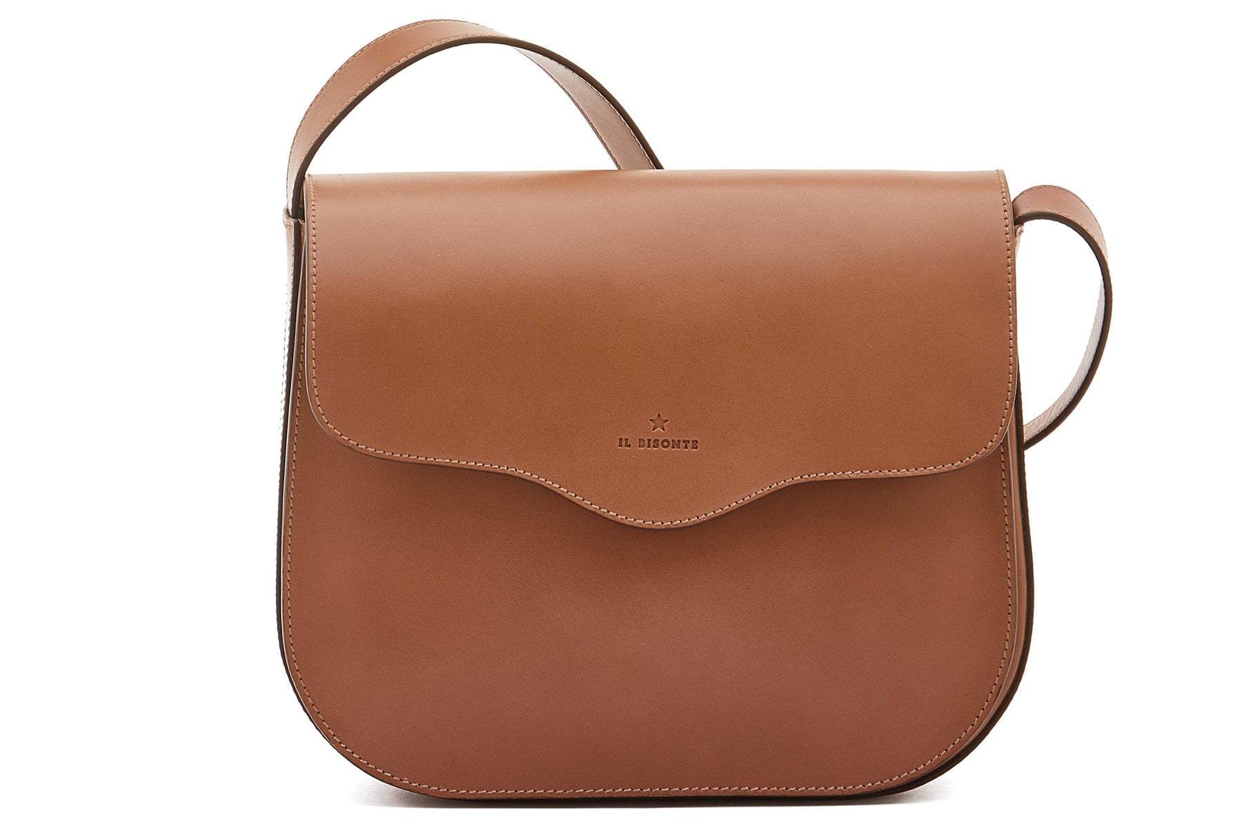 Edle Tasche im Sattlerstil aus Naturleder in Braun - Saddle Roseto Taschen Crossbody & Schultertasche Il Bisonte