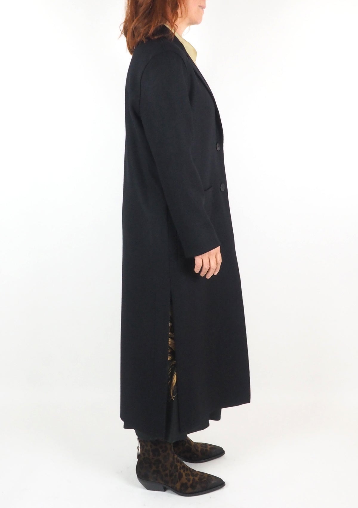 Edler Damenmantel aus Wolle & Kaschmir in Schwarz mit Reverskragen Damen Mantel Harris Wharf London