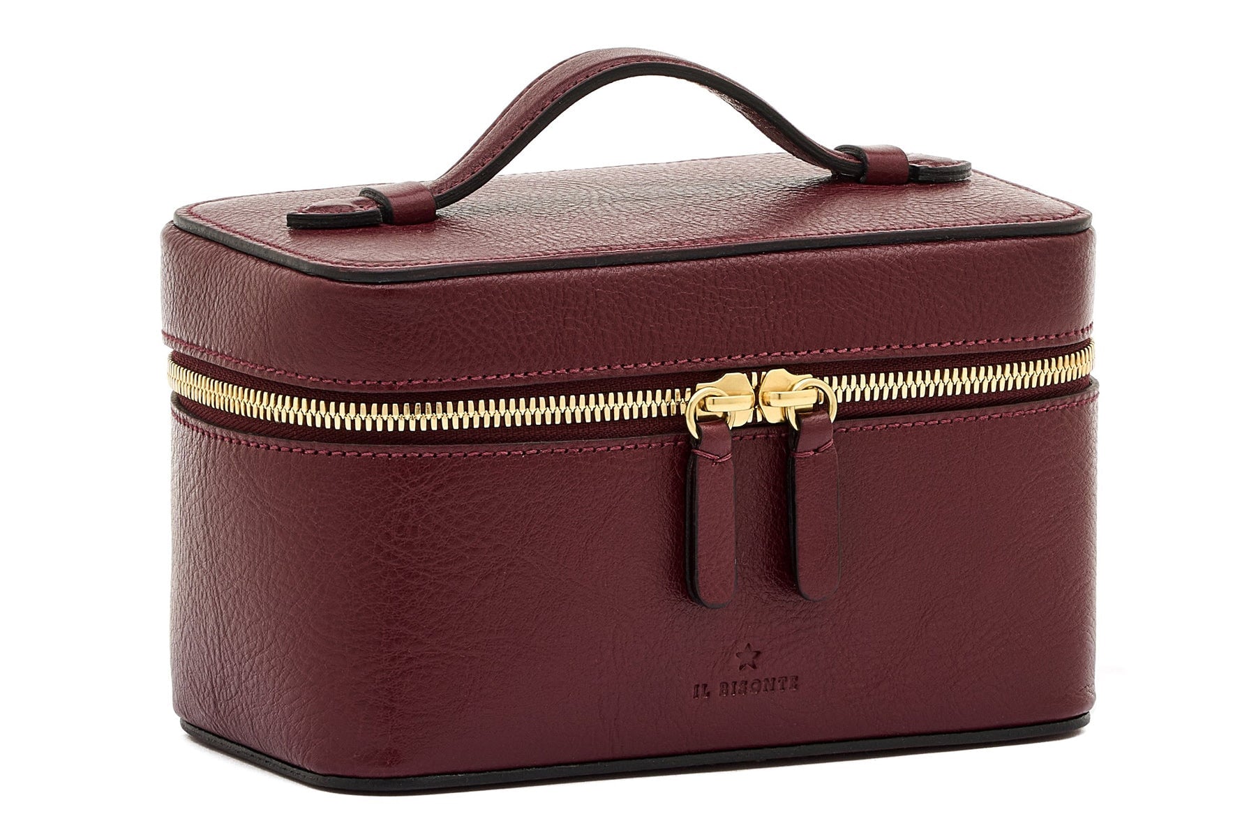 Extravagante Tasche im Beautycase-Style aus Leder in Bordeaux - Musa Taschen Klein & Chic Il Bisonte