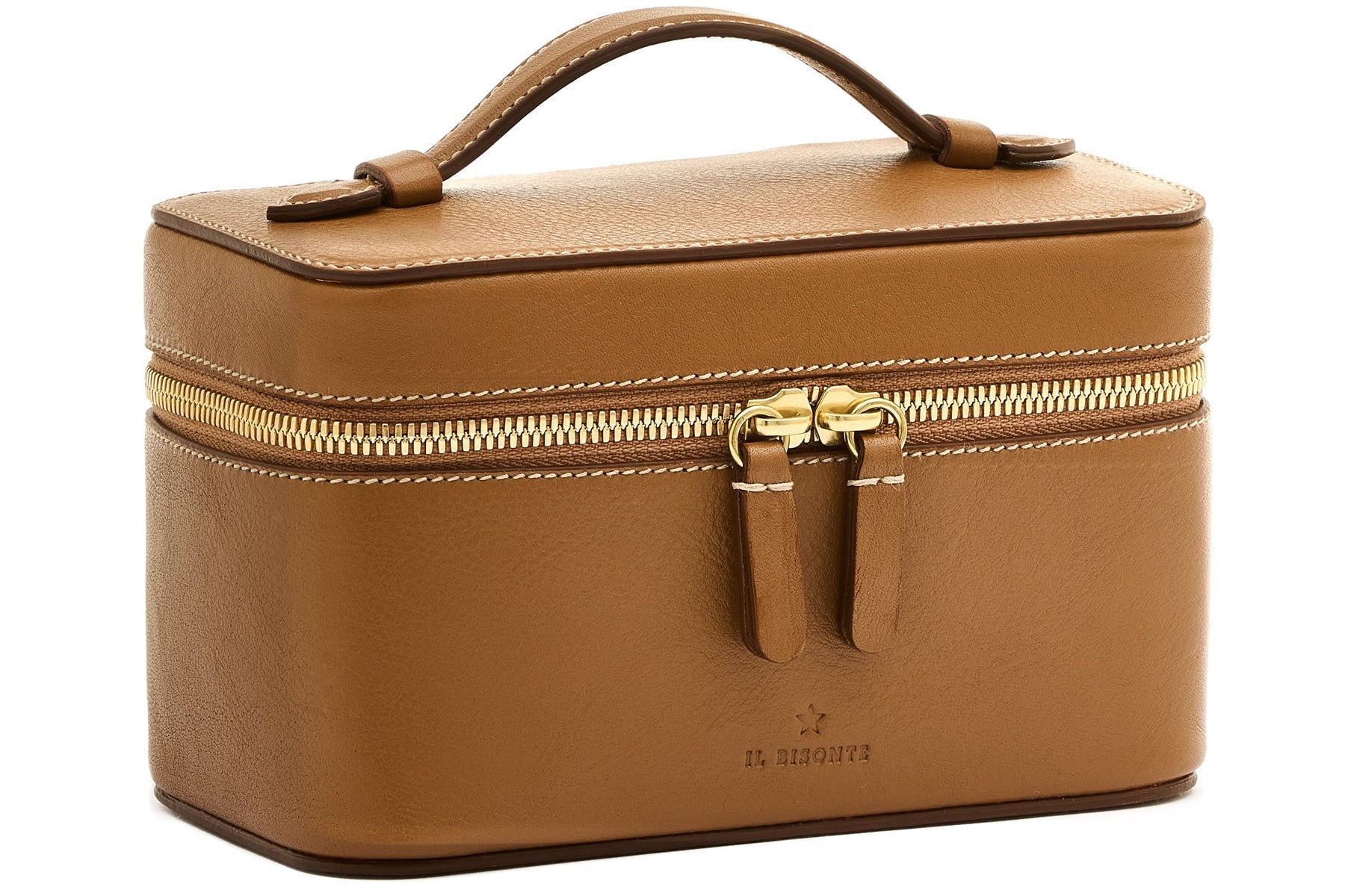 Extravagante Tasche im Beautycase-Style aus Leder in Braun - Musa Taschen Klein & Chic Il Bisonte