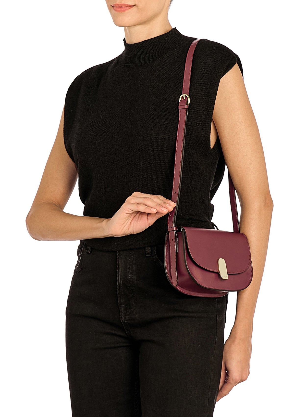 Feminine Crossbodybag aus Naturleder in Bordeaux - Atelier Taschen Crossbody & Schultertasche Il Bisonte