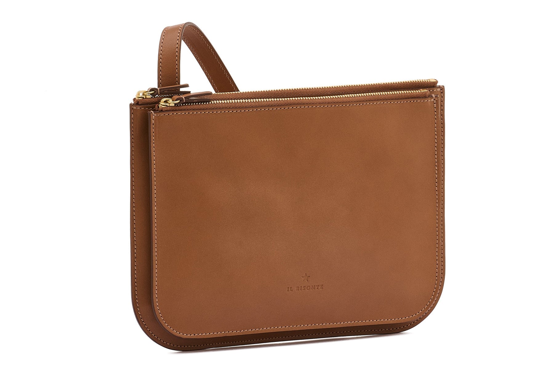 Flache Crossbodybag aus Naturleder in Braun Taschen Crossbody & Schultertaschen Il Bisonte